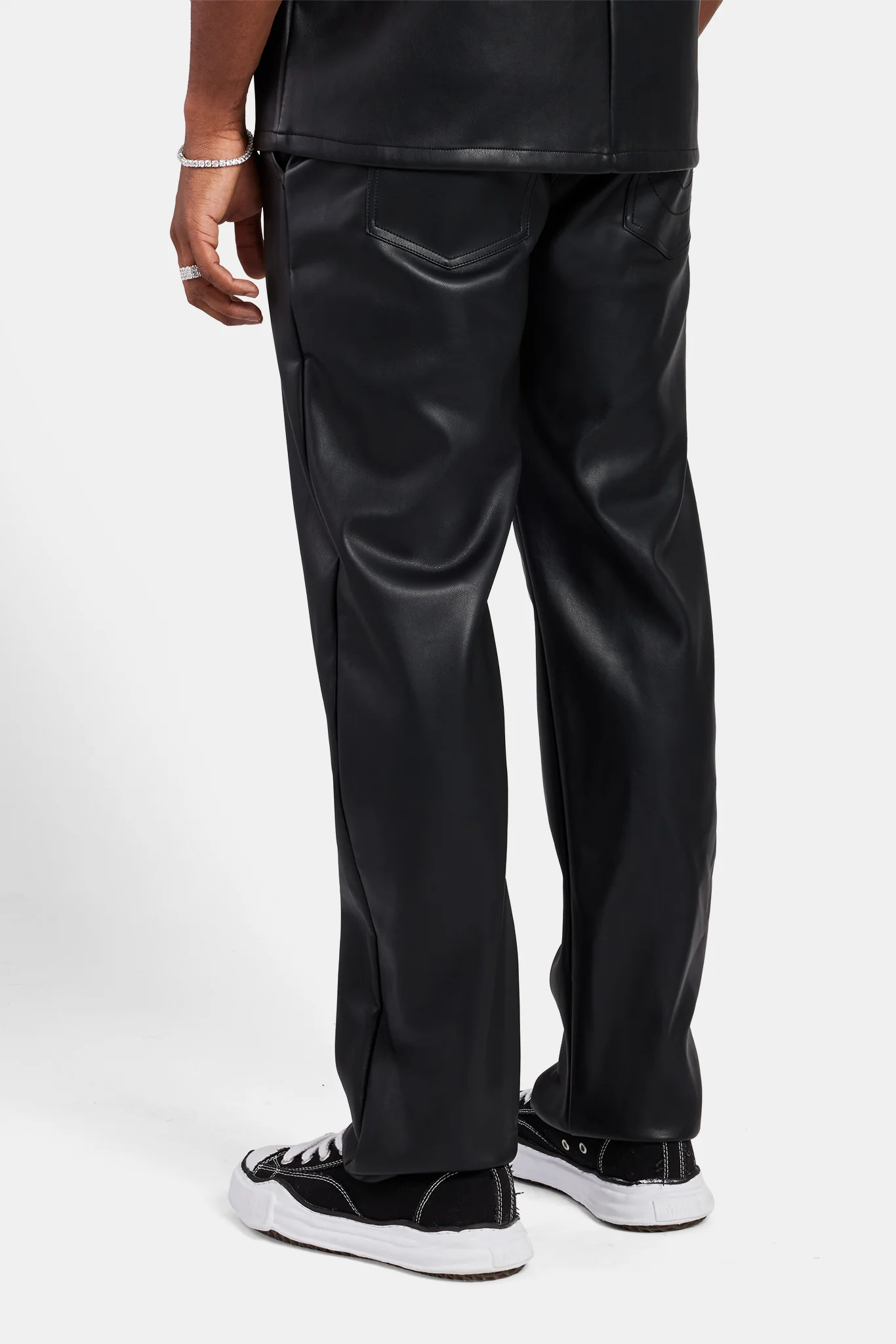 Faux Leather Trouser - Black - Image 3