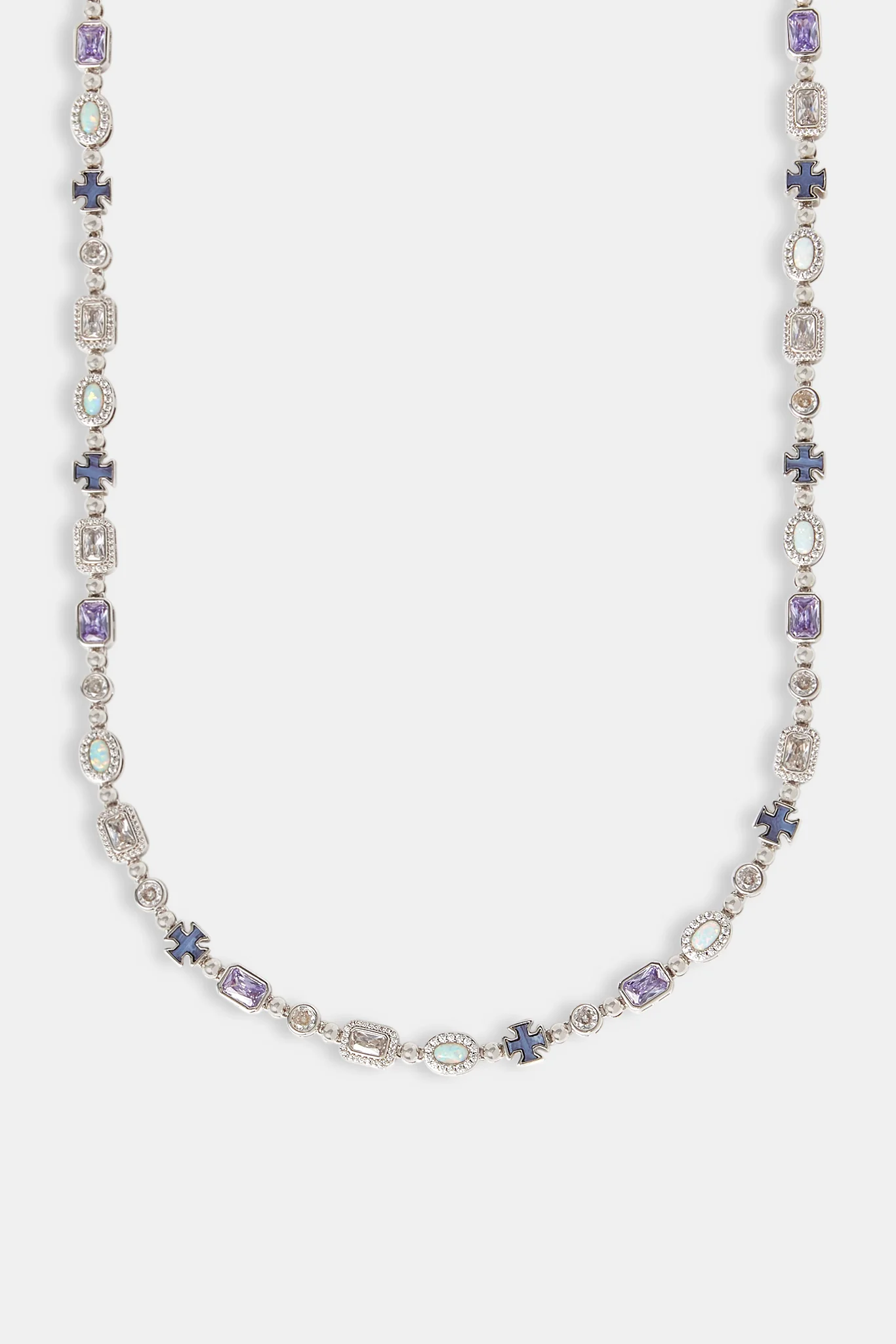 Purple Agate & Clear Multi Gemstone Chain - 6mm - Image 2