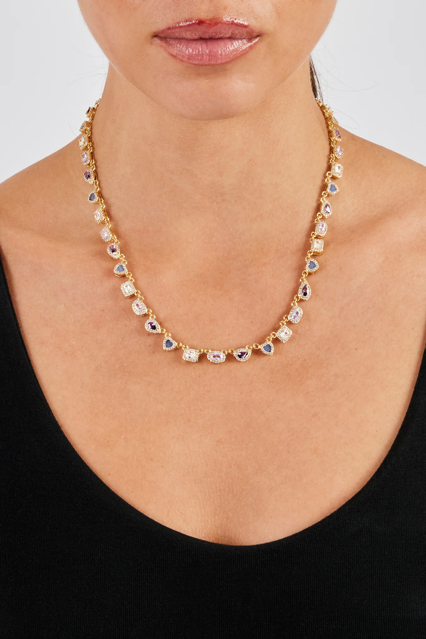 Purple Agate Iced Gemstone Chain - 6mm