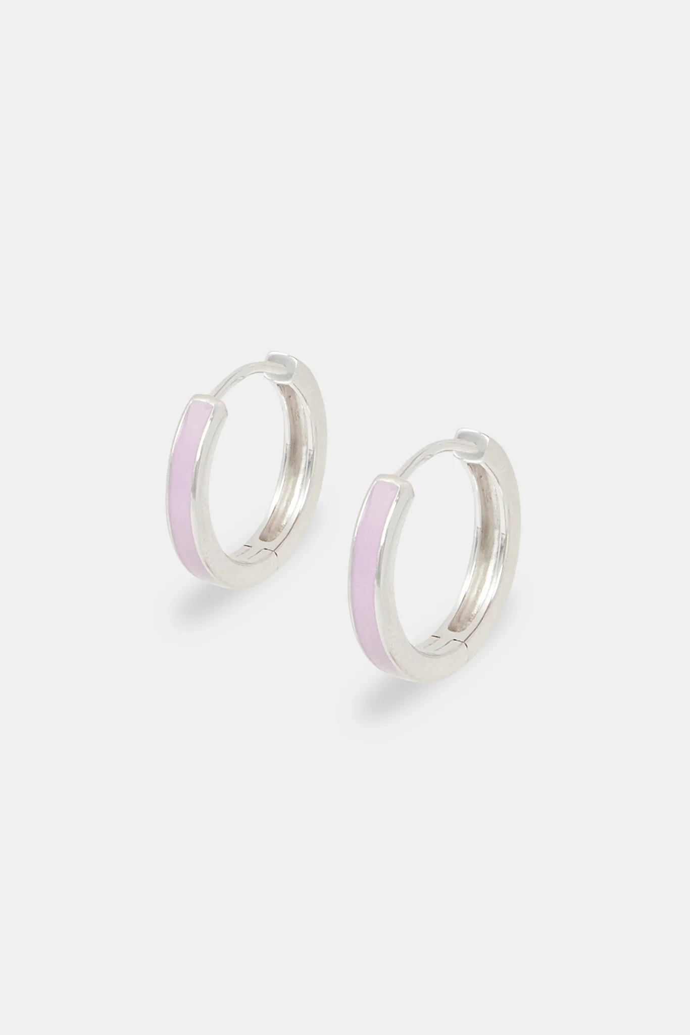 Purple Enamel Huggie Earrings - 15mm
