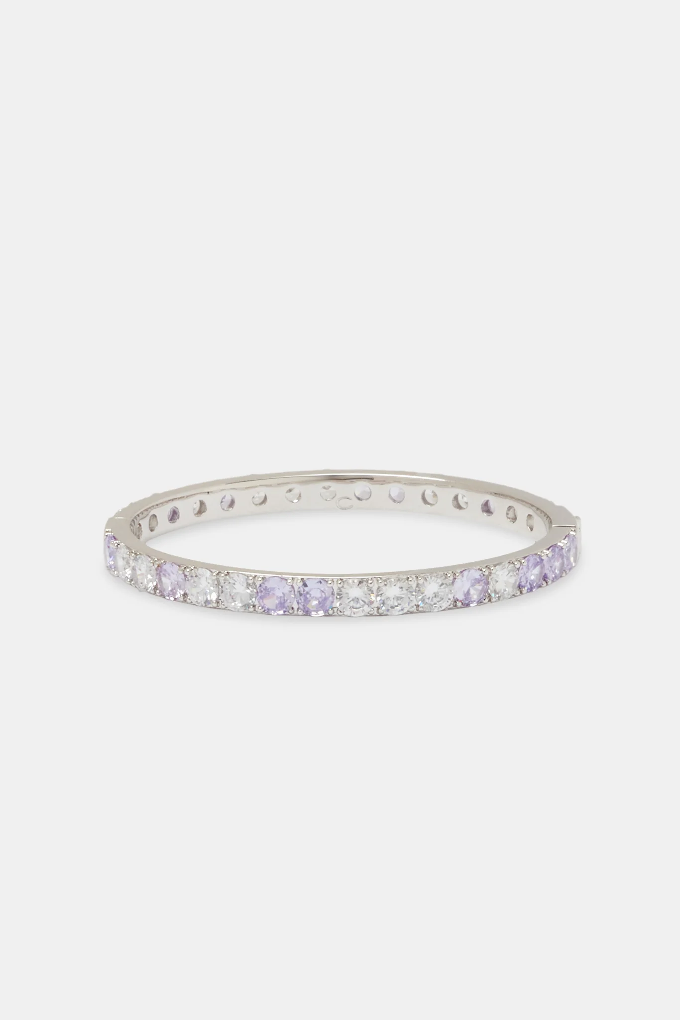 Purple & White Colourblock Tennis Bangle - 5mm - Image 2