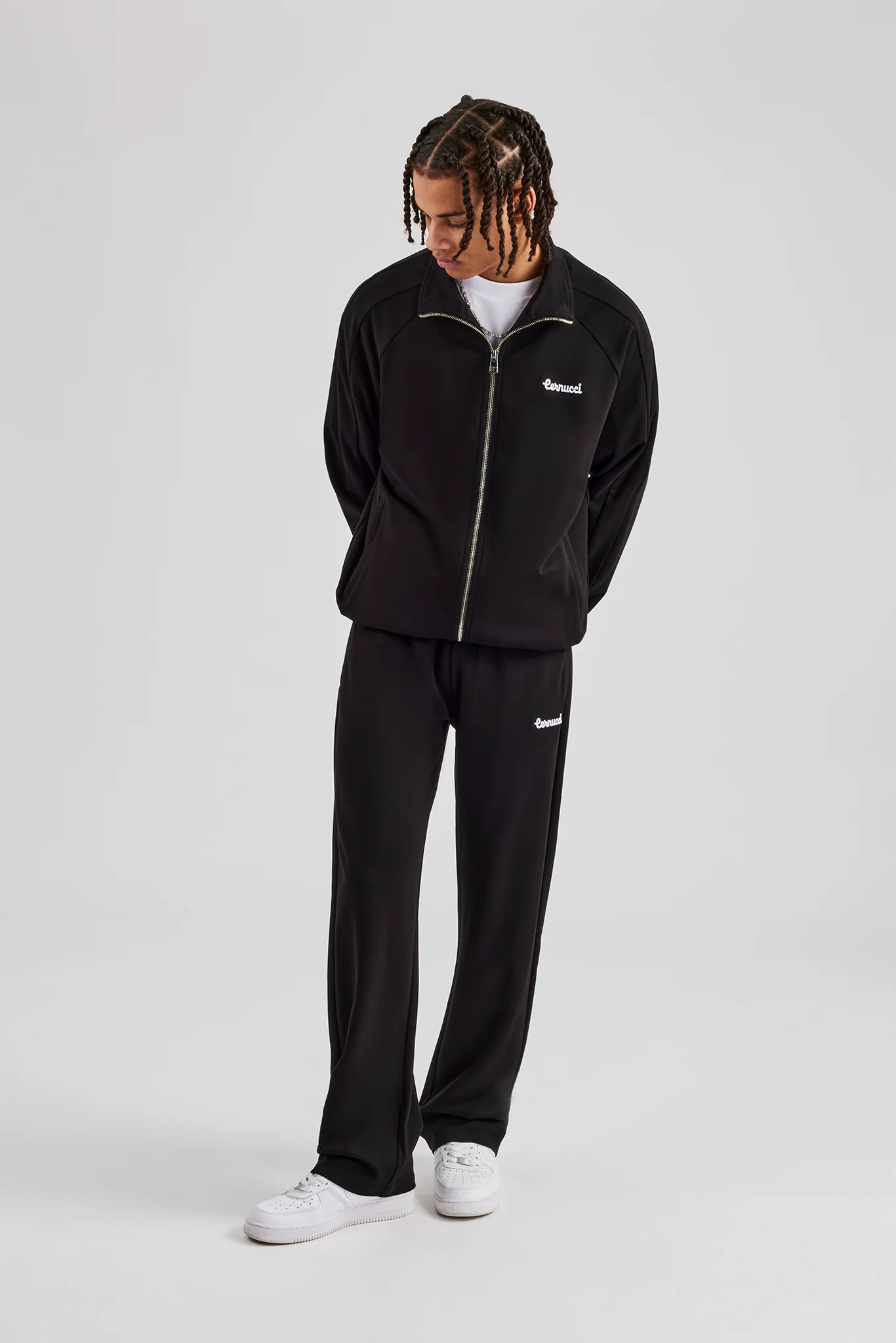 Raglan Embroidered Track Jacket - Black - Image 2