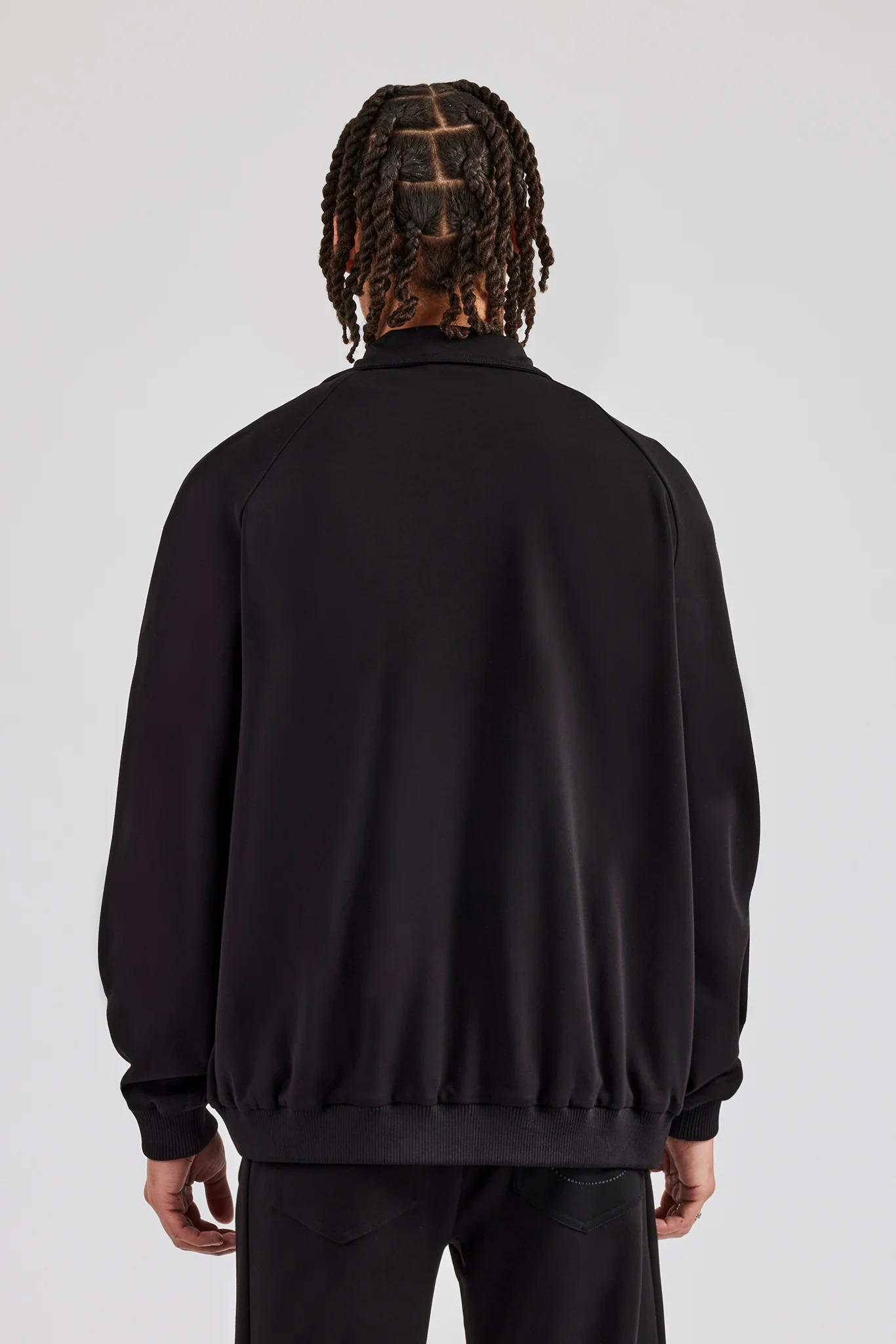 Raglan Embroidered Track Jacket - Black - Image 5