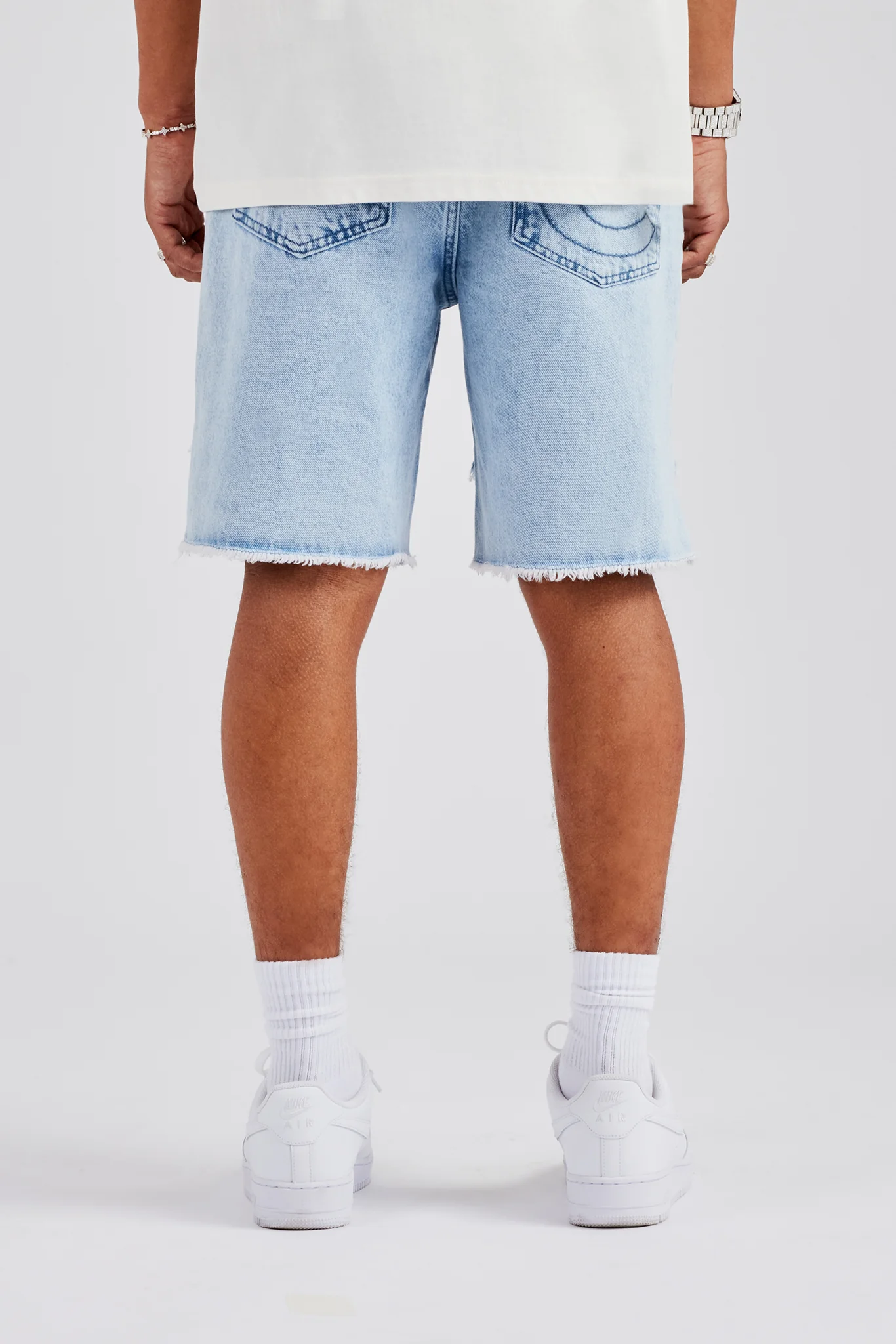 Raw Edge Denim Short - Iced Blue - Image 3