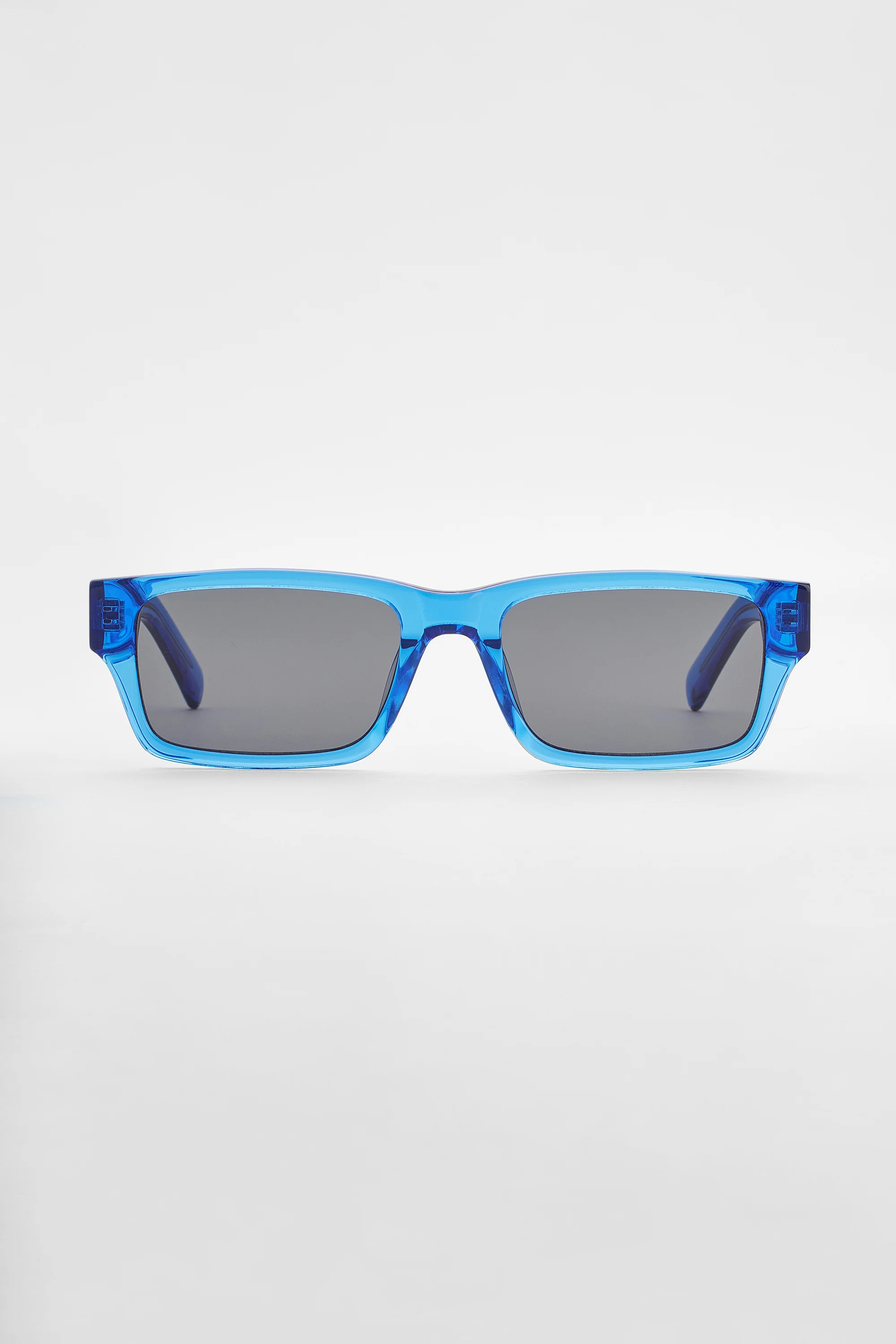 Rectangular Acetate Sunglasses - Blue - Image 4