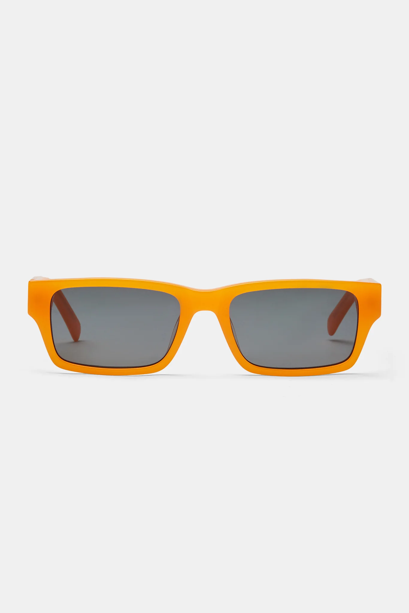 Rectangular Acetate Sunglasses - Orange - Image 5