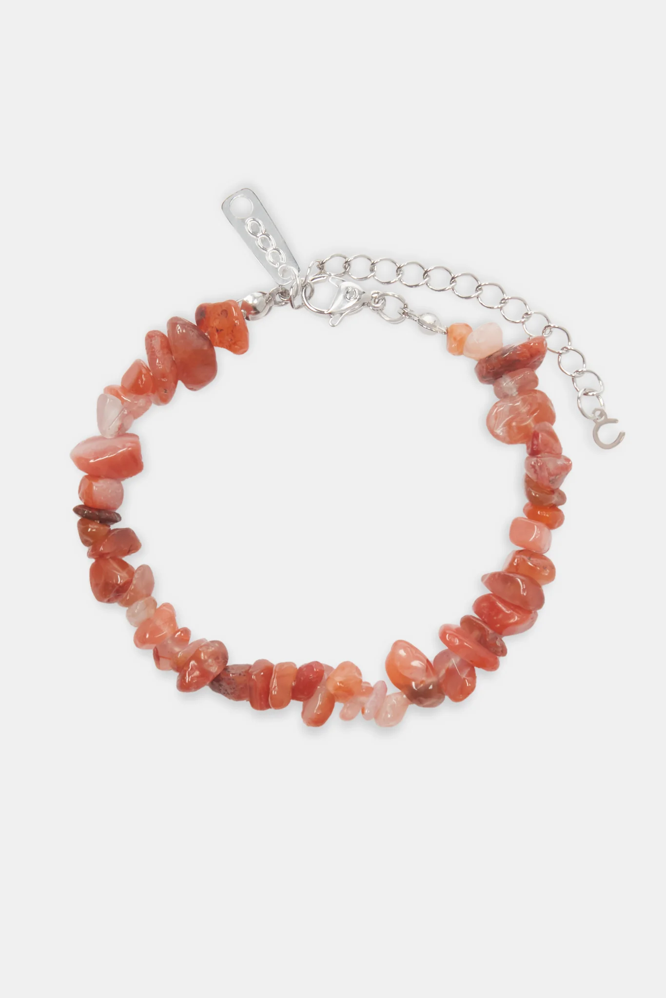 Red Agate Bead Bracelet - White 8mm - Image 2