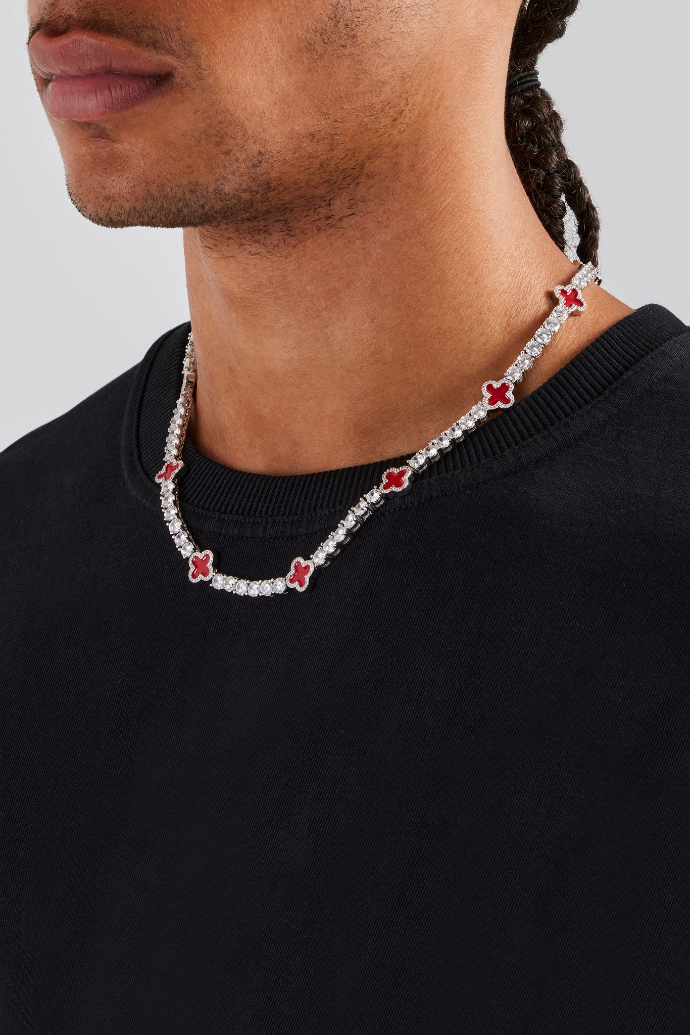Red Motif Tennis Chain - 5mm - Image 3