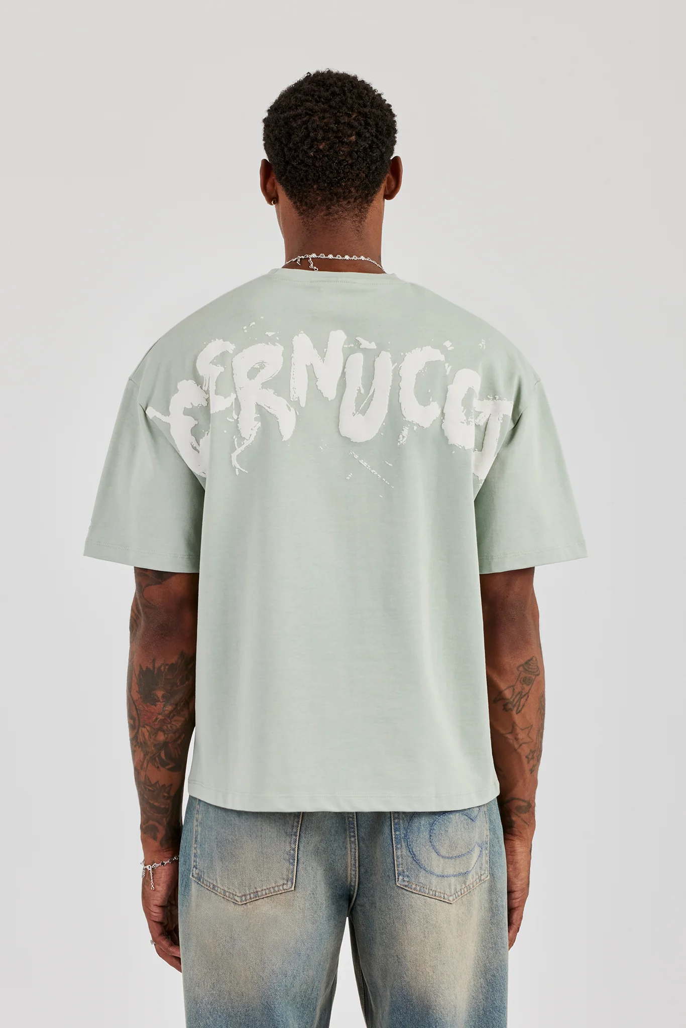 Regular Back Puff Print T-Shirt - Green