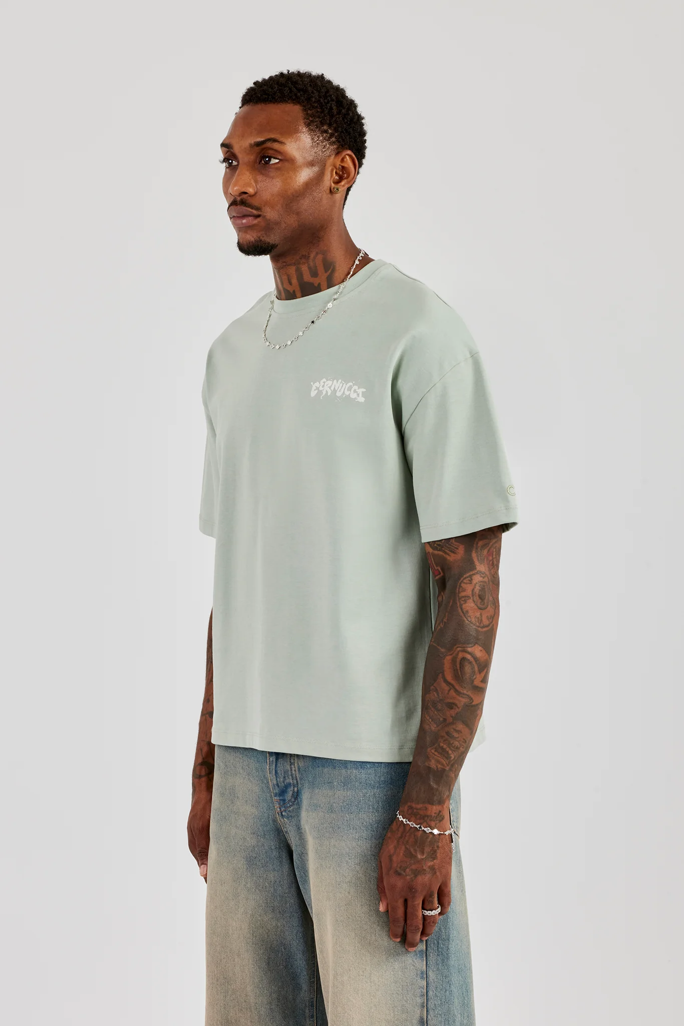 Regular Back Puff Print T-Shirt - Green - Image 4