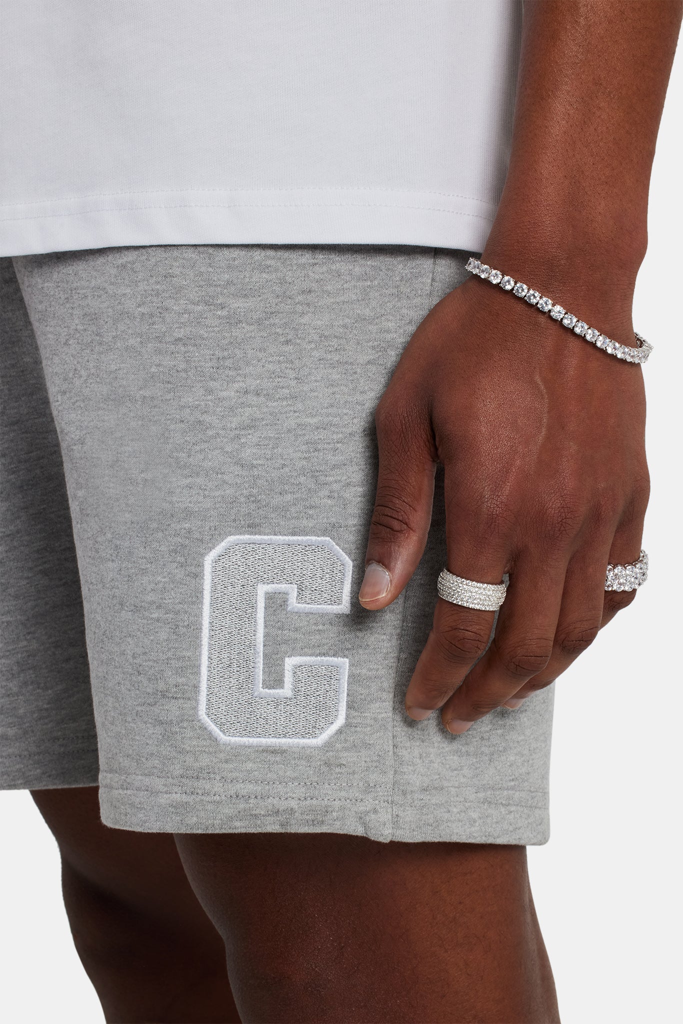 Regular Fit Jersey C Shorts - Grey Marl - Image 5
