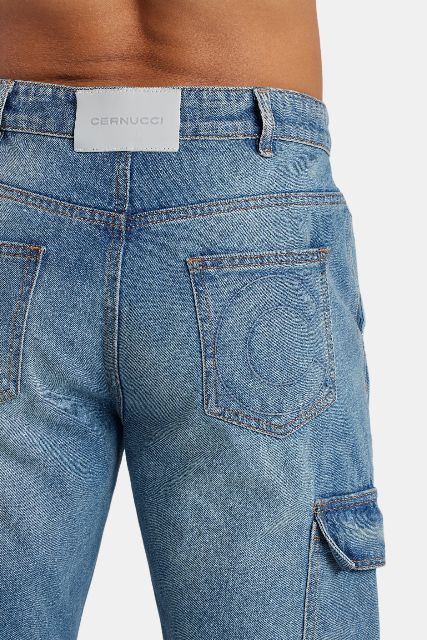 Relaxed Cargo Carpenter Jeans - Mid Blue - Image 4
