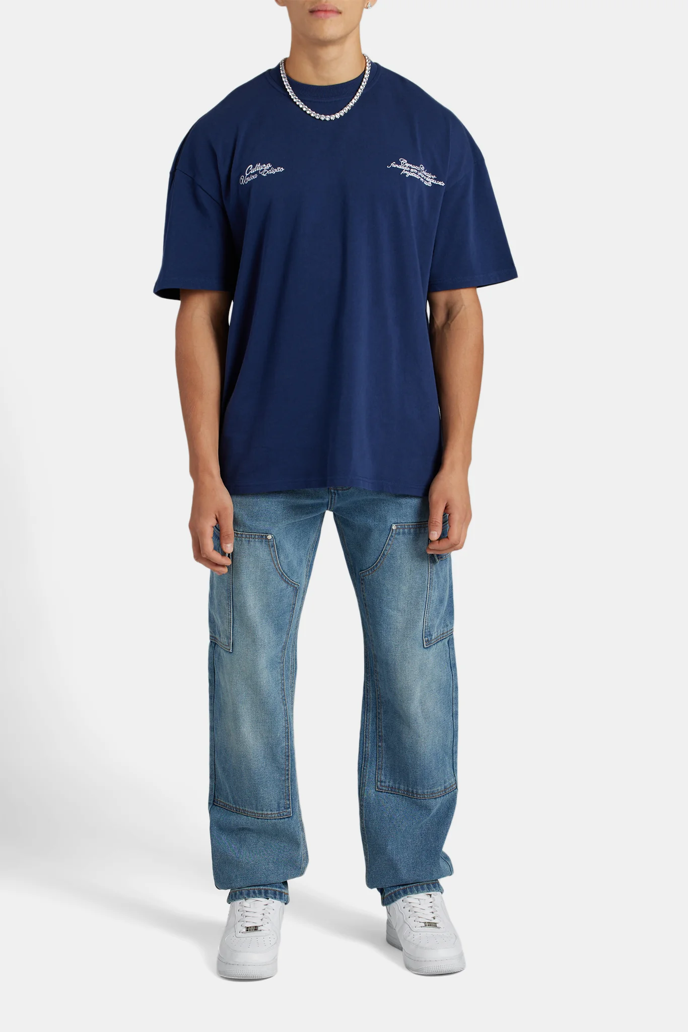 Relaxed Cargo Carpenter Jeans - Mid Blue - Image 5