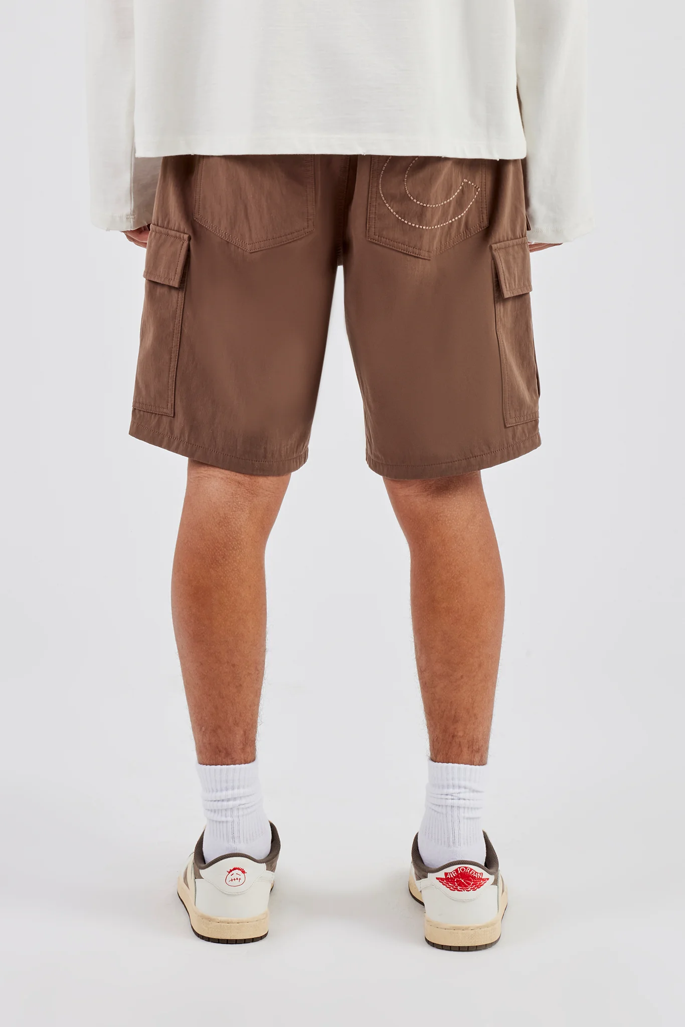Relaxed Cargo Nylon Short  - Brown - Image 3