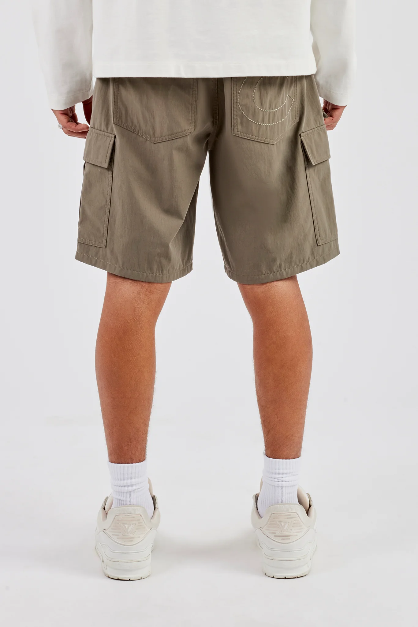 Relaxed Cargo Nylon Short - Khaki - Image 3