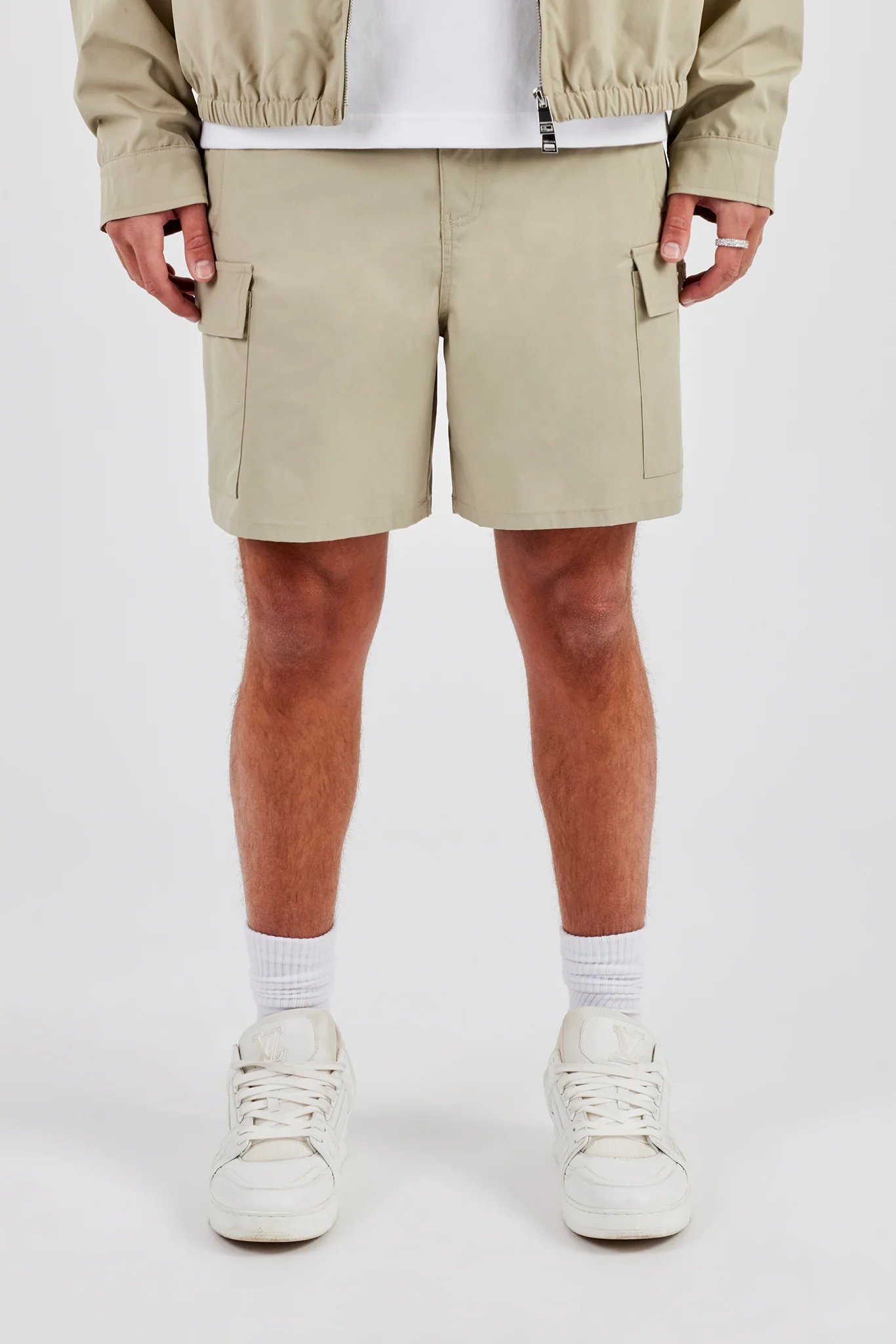 Relaxed Cargo Short - Stone - Image 2
