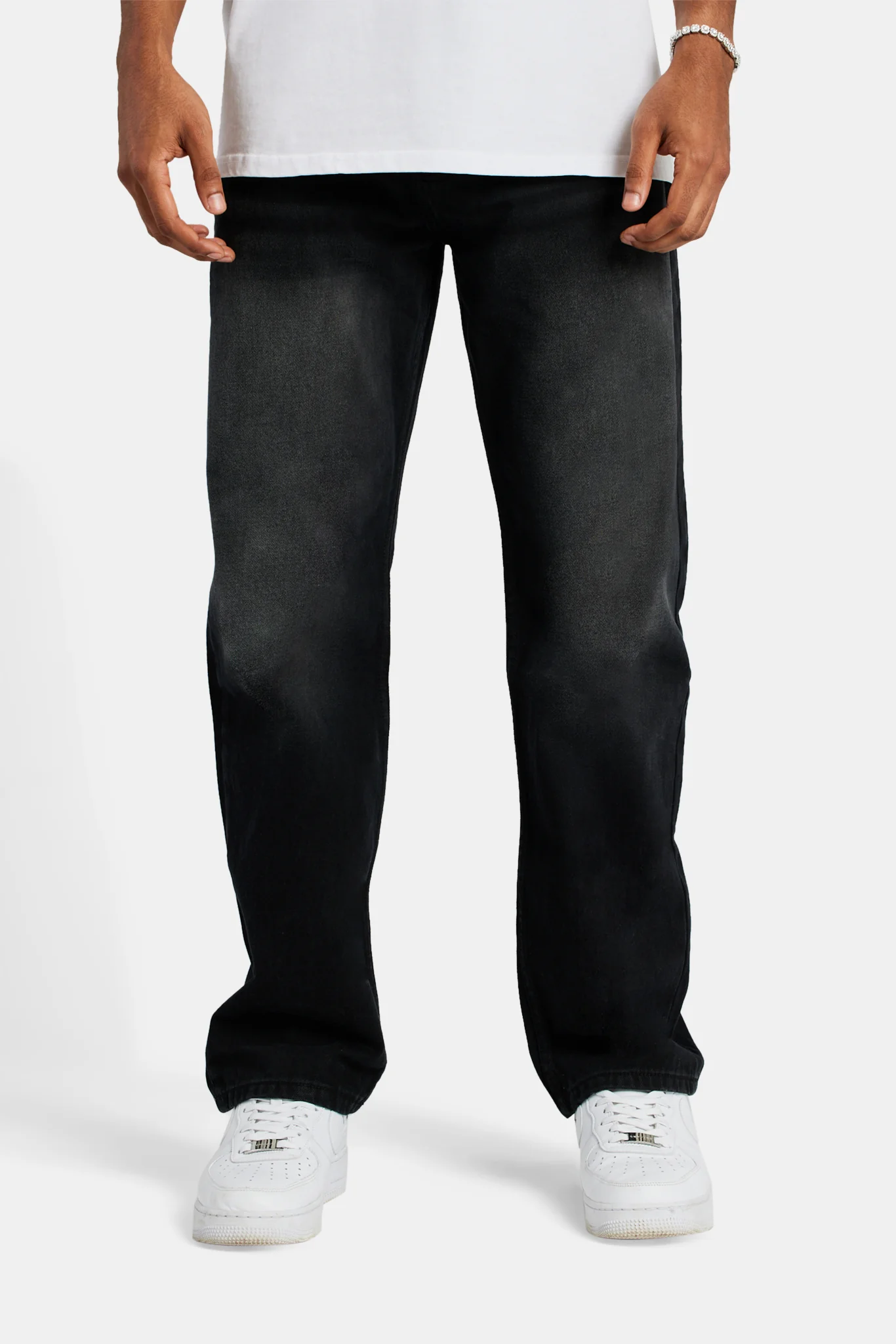 Relaxed Fit Jeans - Washed Black - Image 2
