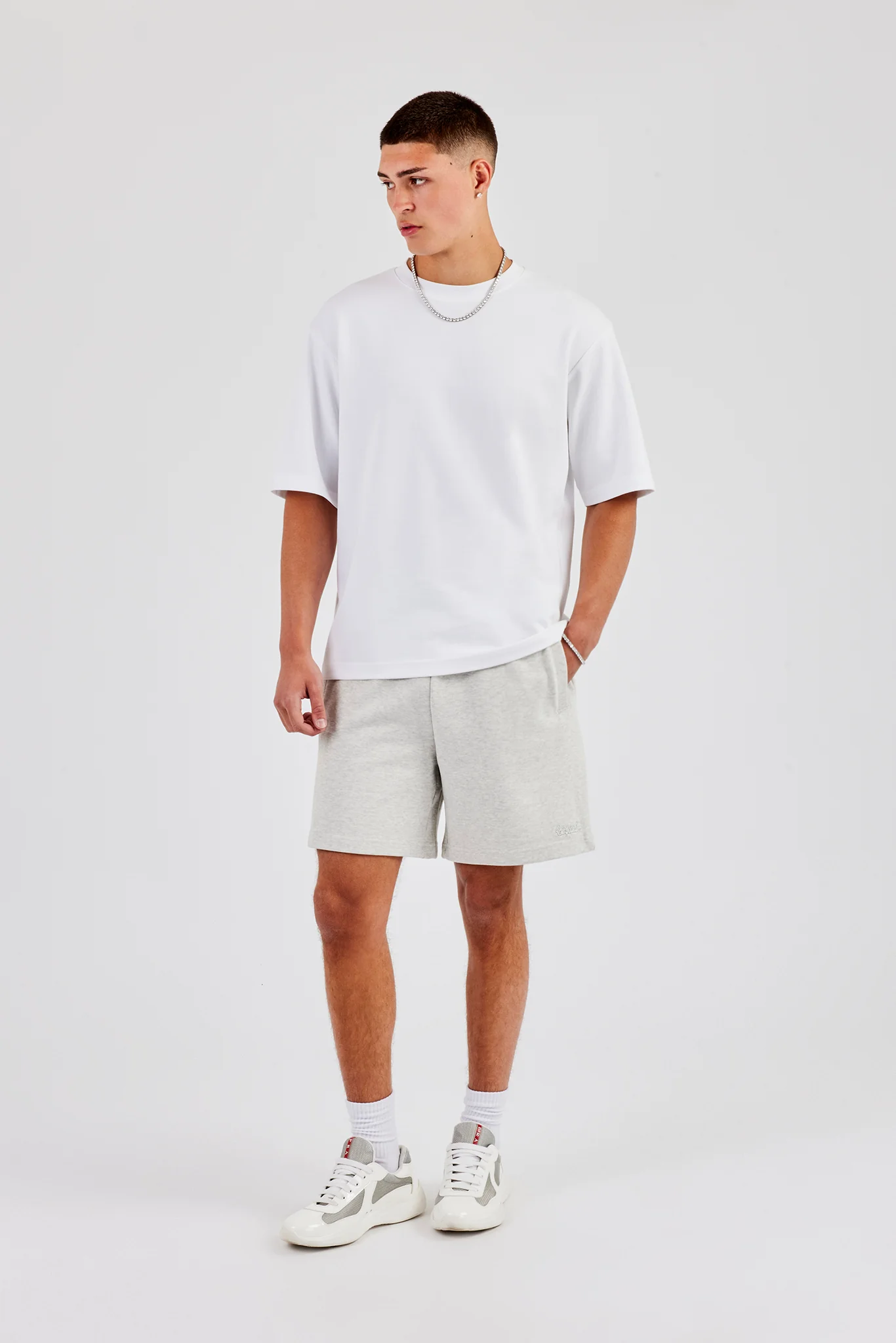 Relaxed Jersey Short - Grey Marl - Image 4