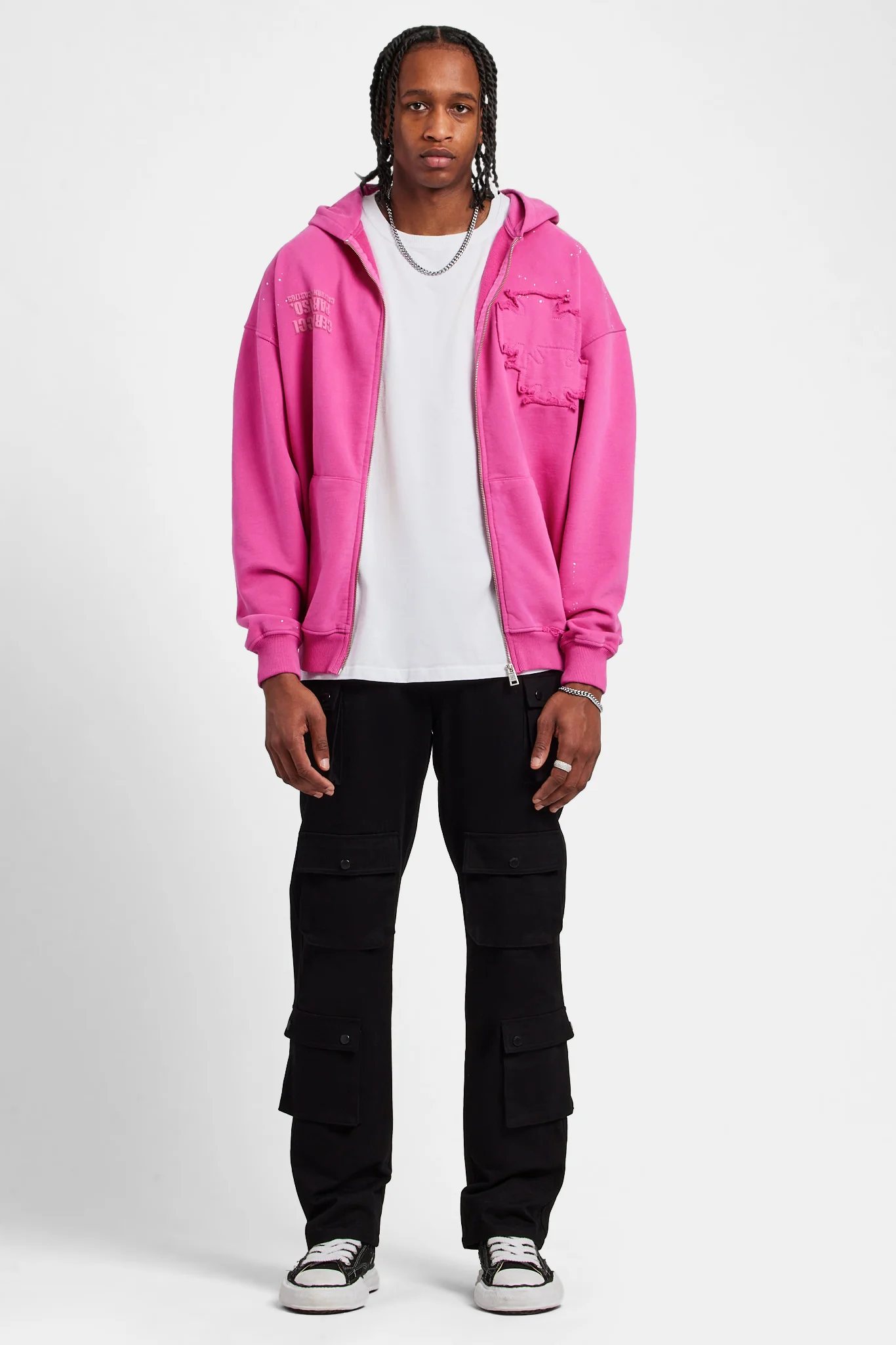 Relaxed Twill Cargo Trouser - Black - Image 4