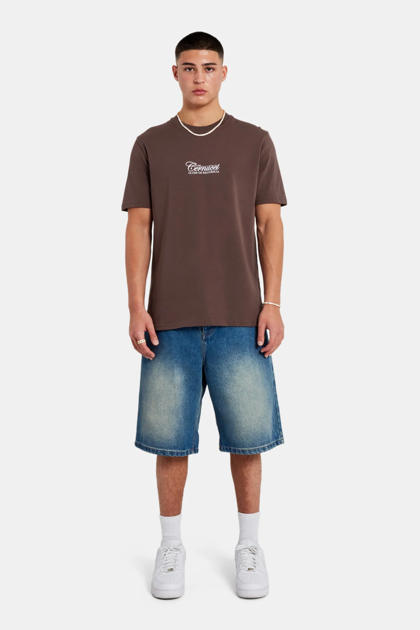 Residence Club Embroidered T-Shirt - Chocolate - Image 4