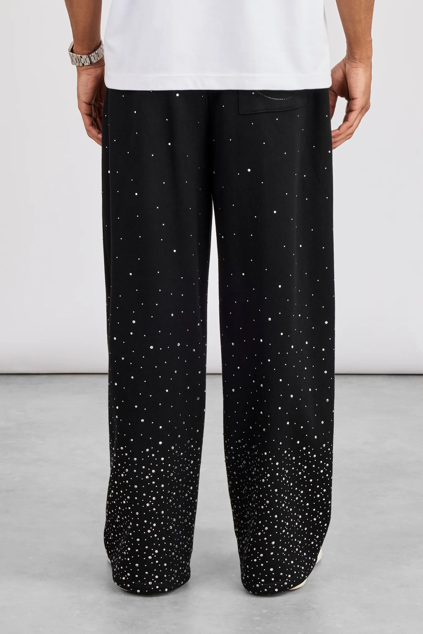 Rhinestone Baggy Jogger - Black - Image 4
