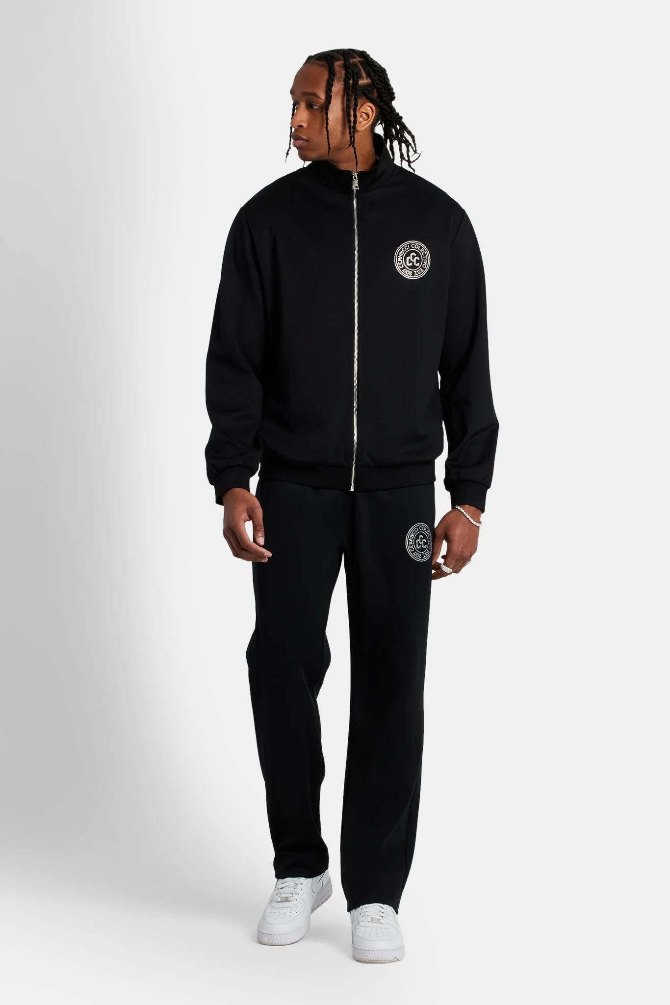 Rhinestone Crest Tracksuit - Black - Image 8
