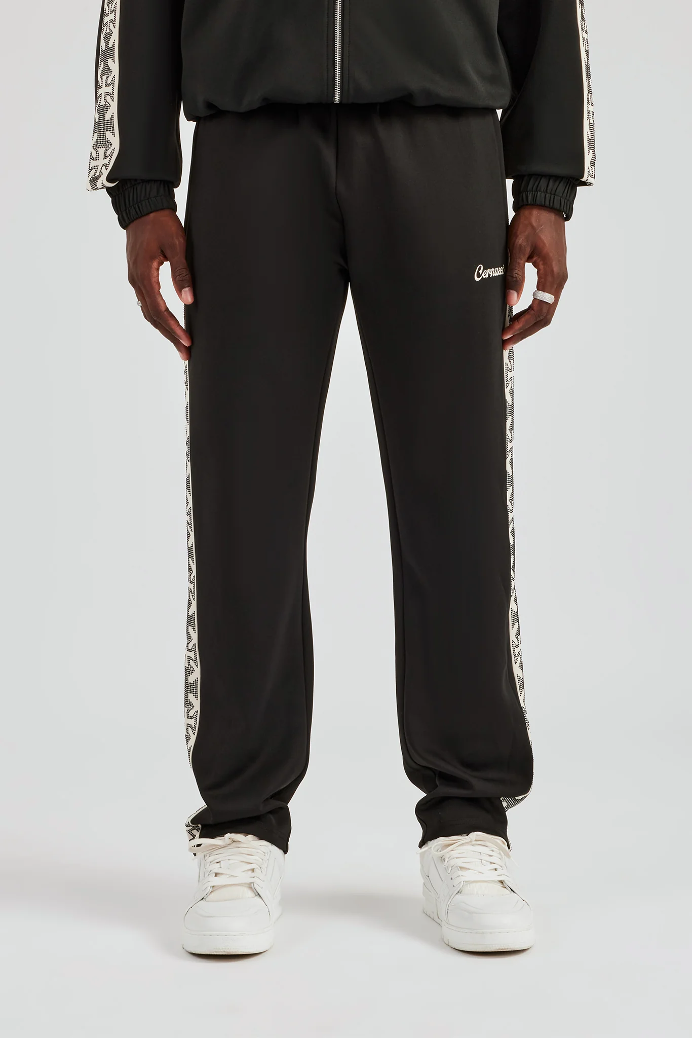 Rhinestone Embellished Track Pant - Black - Image 3