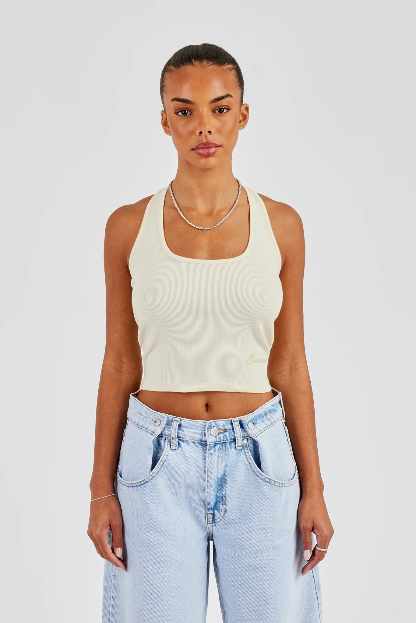 Rib Halterneck Top - Butter Yellow - Image 3