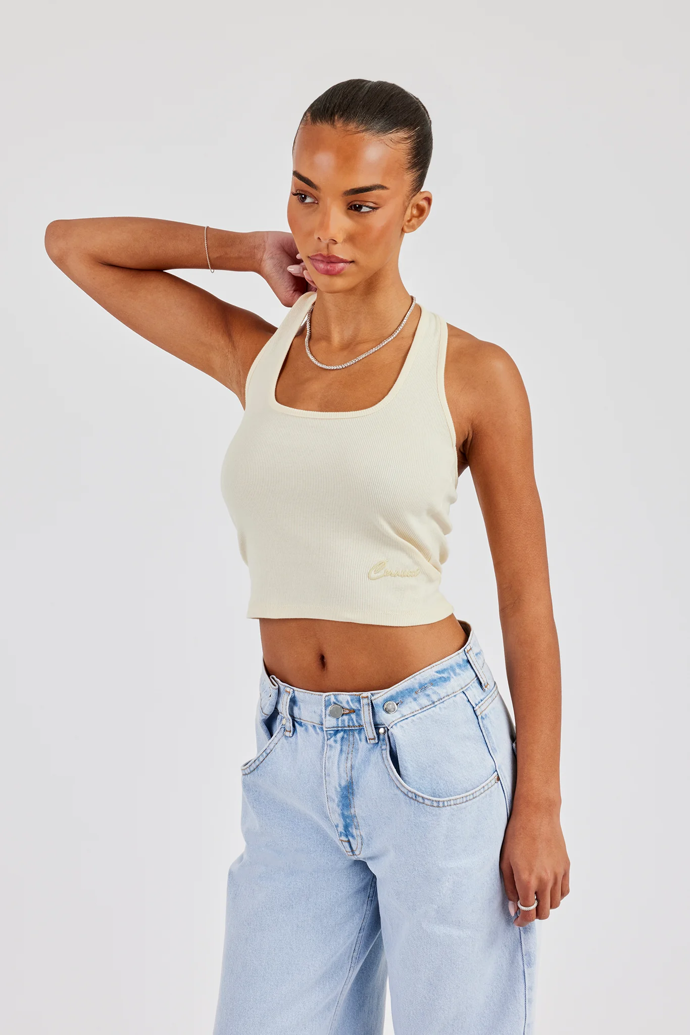 Rib Halterneck Top - Butter Yellow - Image 4