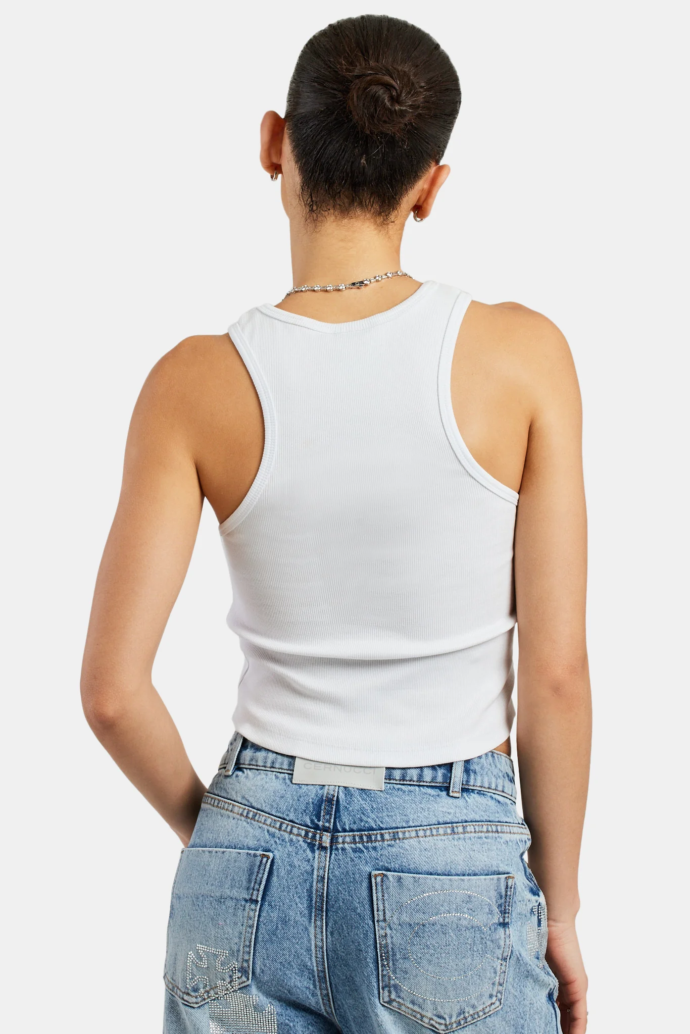 Ribbed Applique Vest - White - Image 4