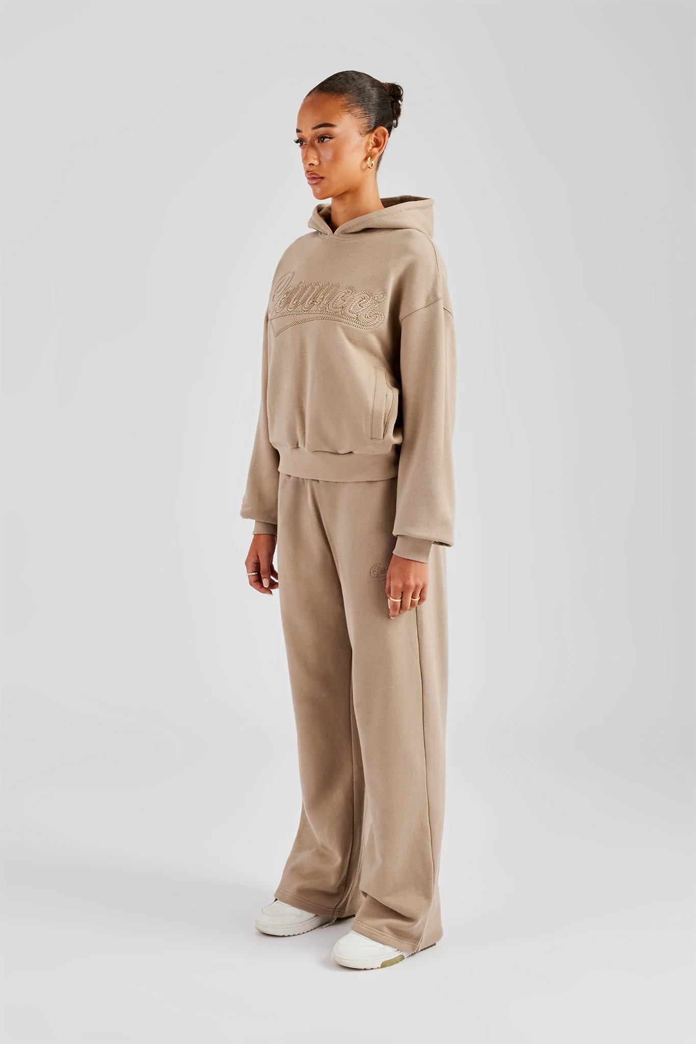 Rope Embroidery Tracksuit - Taupe - Image 3
