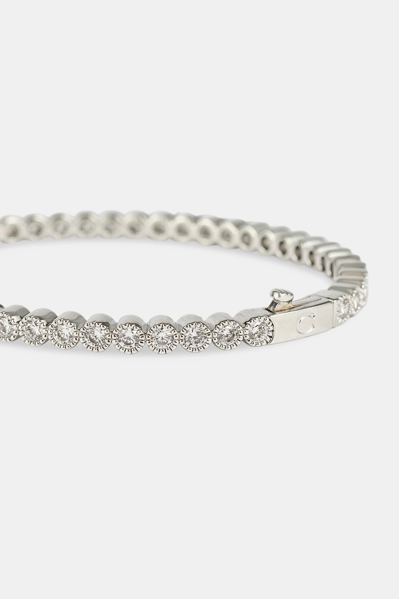 Round Cluster Bangle - 4mm - White - Image 3