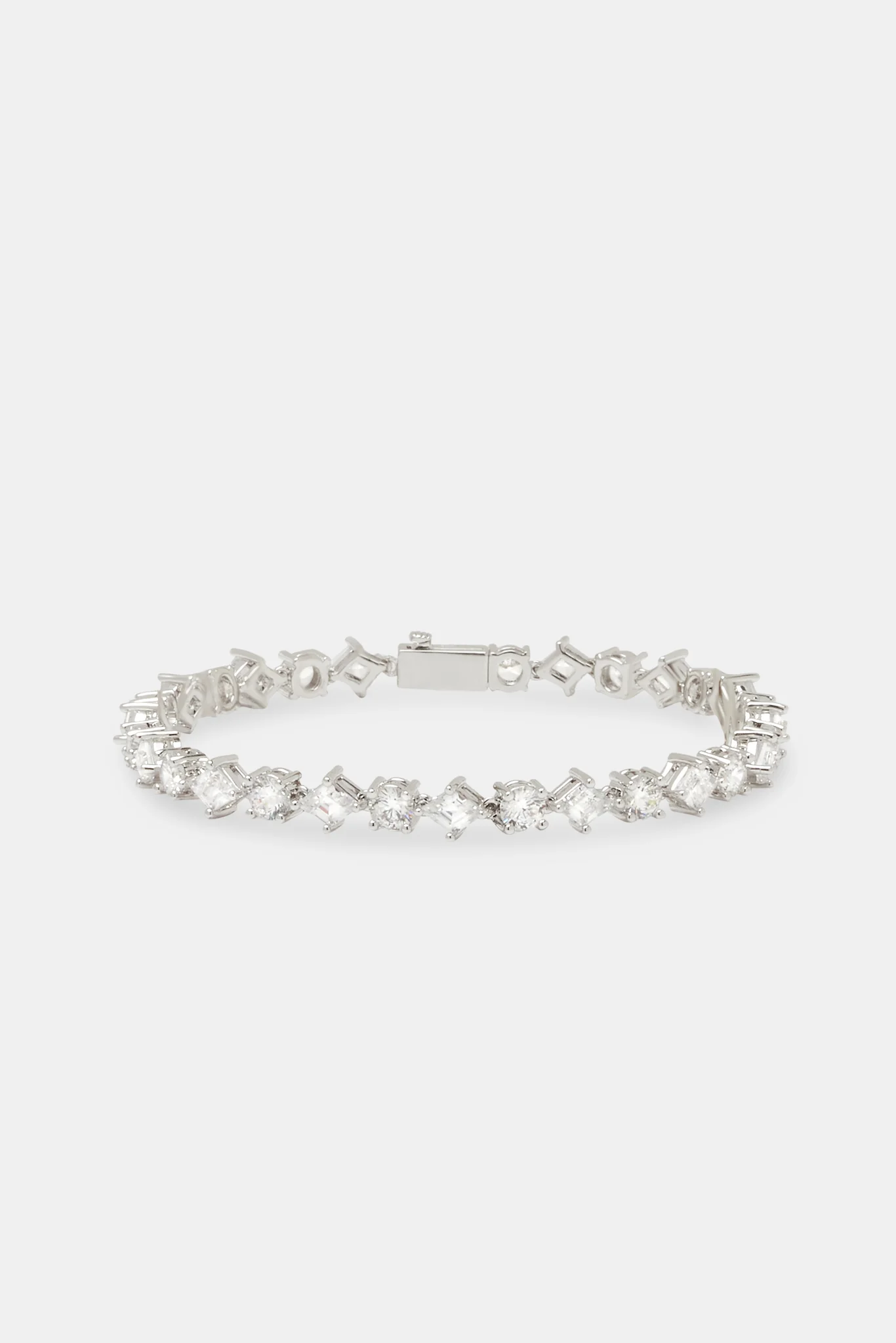 Round & Diamond Cluster Tennis Bracelet - 6mm - Image 2