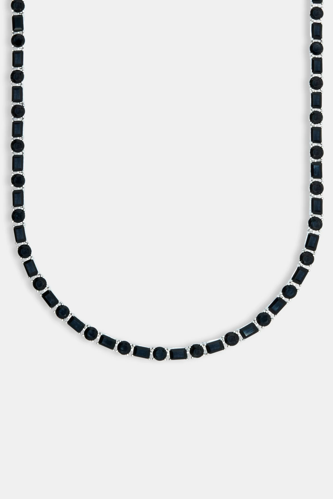 Round & Rectangular Tennis Chain - Black - Image 2