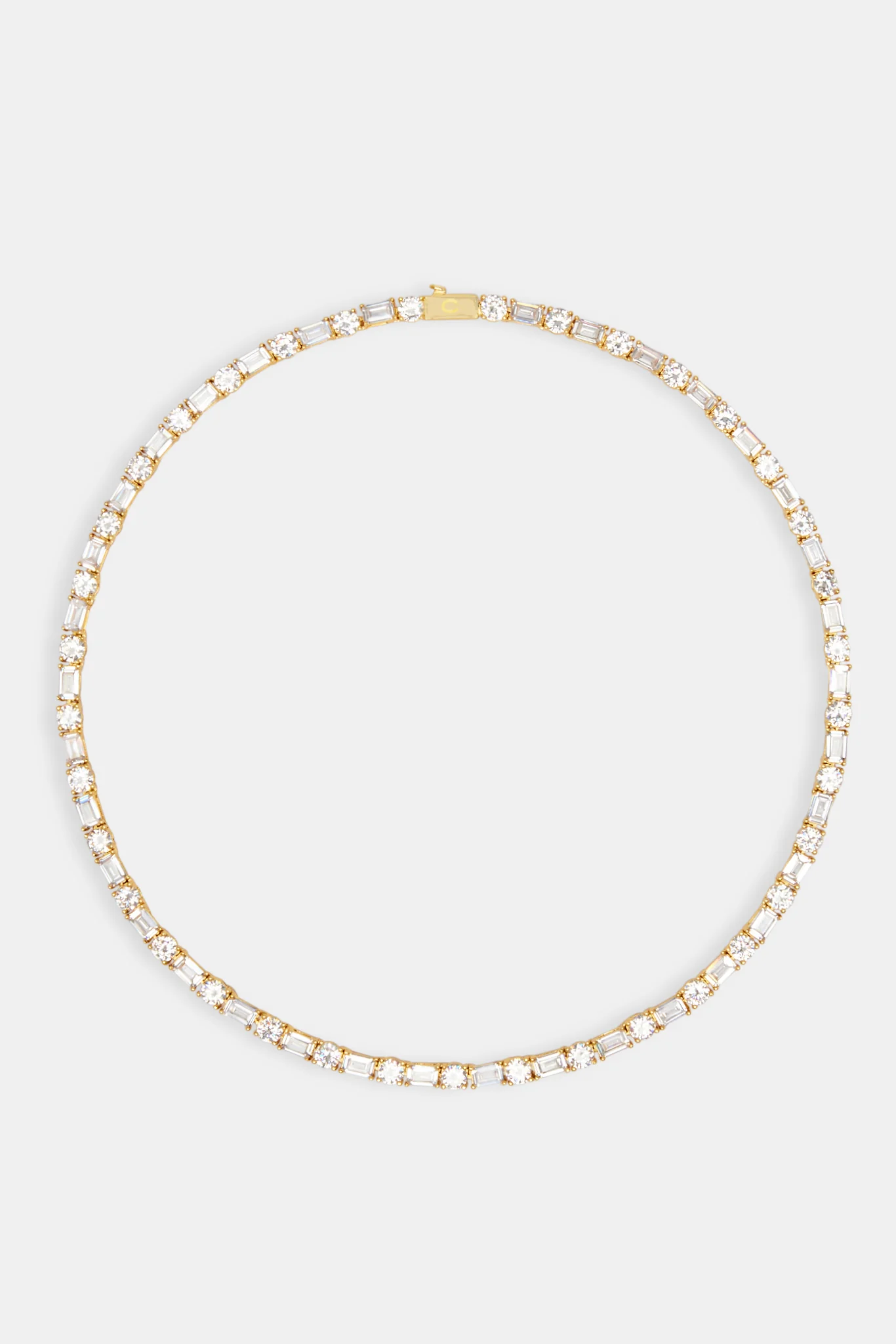Round & Rectangular Tennis Chain - Gold 5mm - Image 5