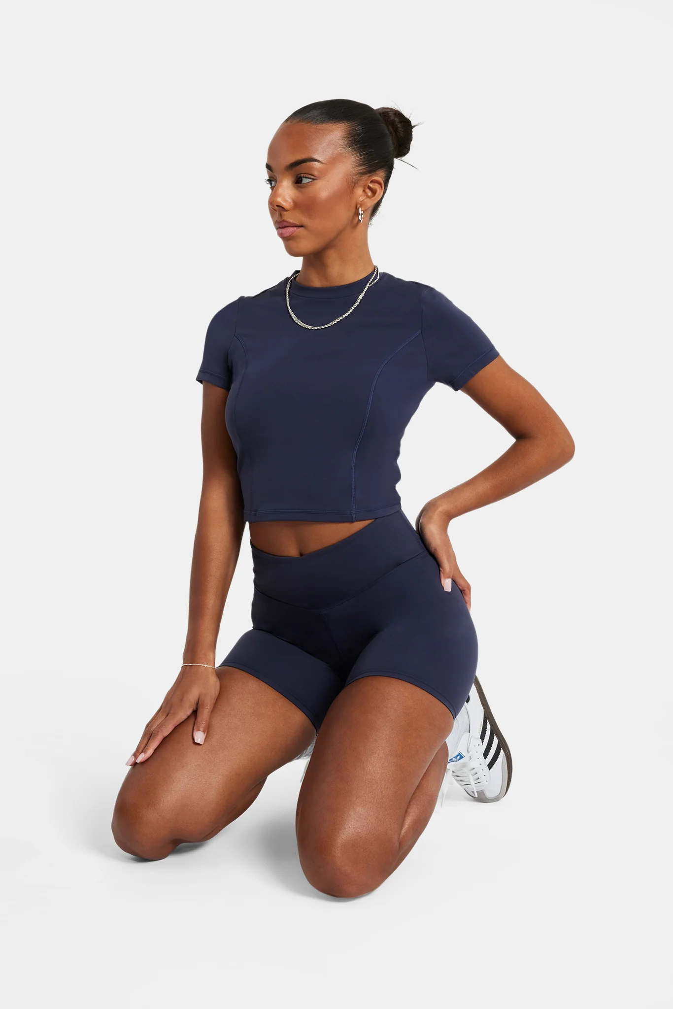 Ruched Cycling Short - Navy - Image 2