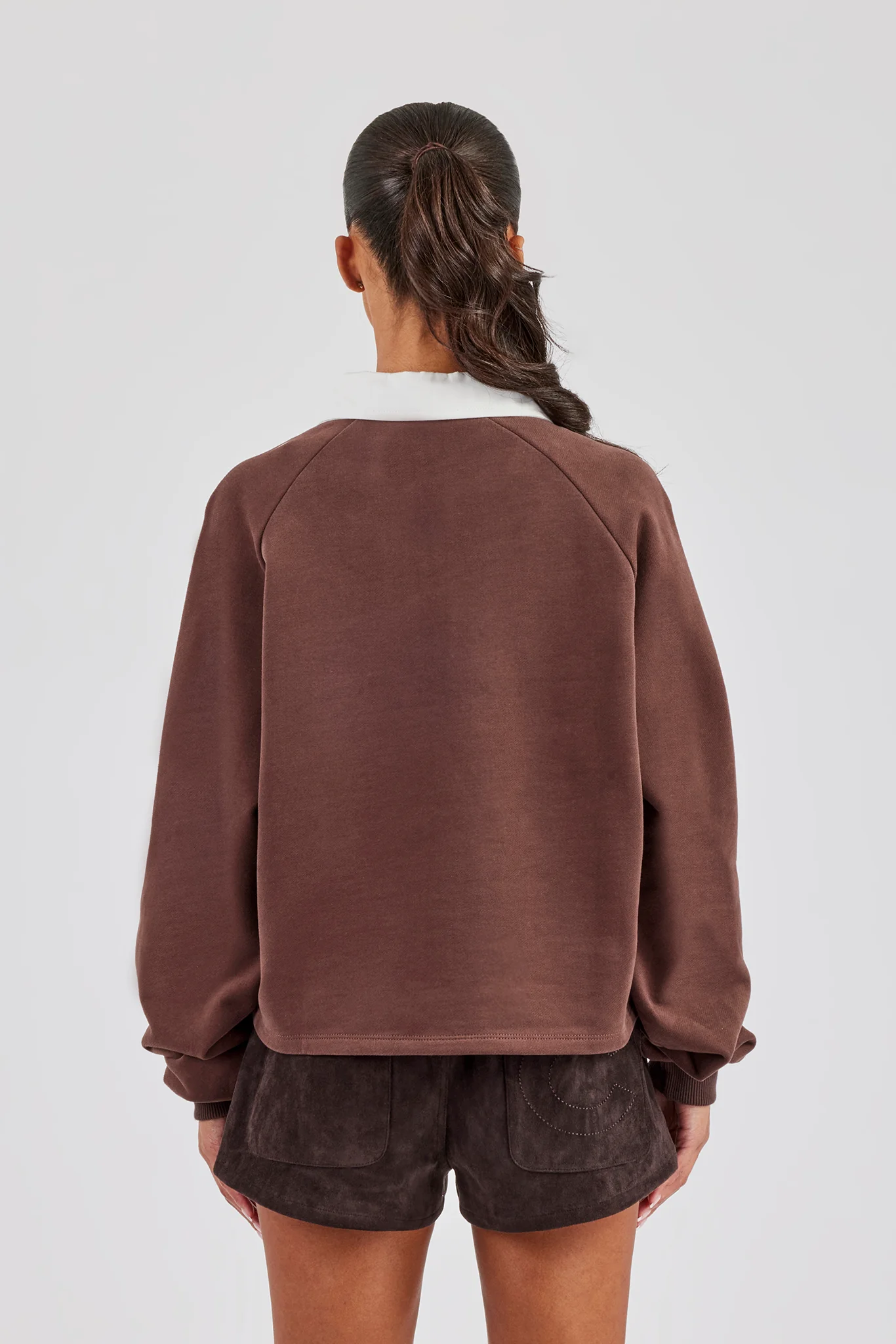 Rugby Polo Sweatshirt - Chocolate - Image 4