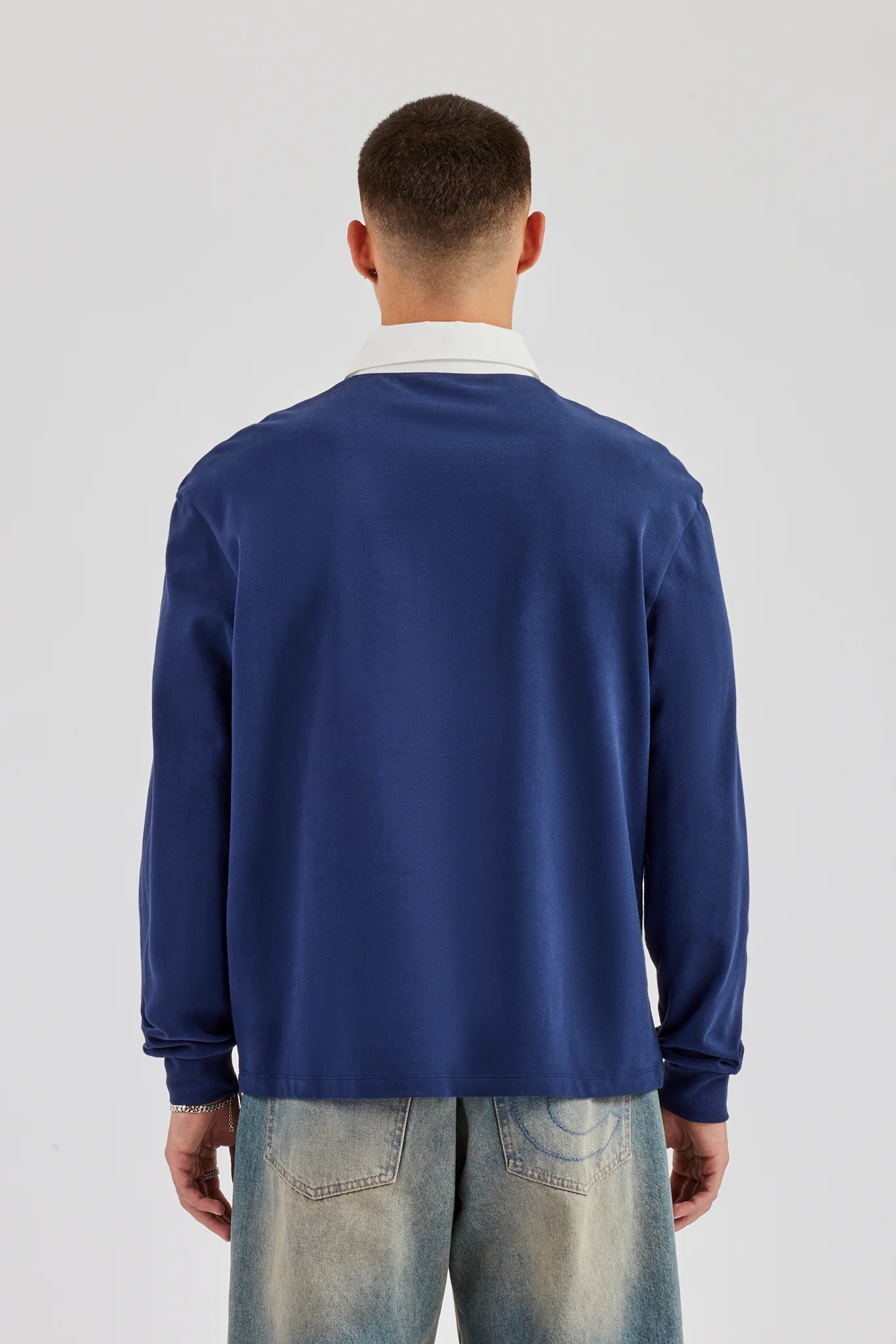 Rugby Polo Top - Navy Blue - Image 3