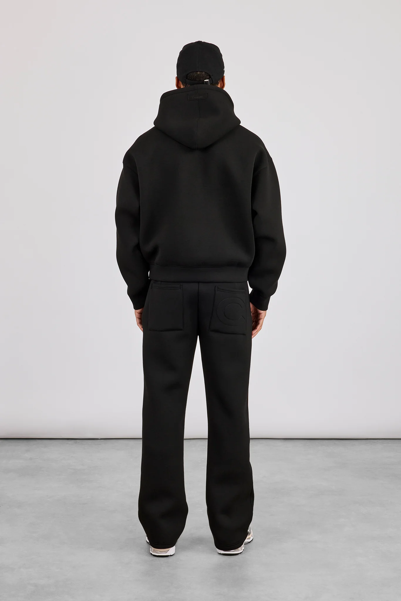 Scuba Boxy Hoodie & Relaxed Trouser - Black - Image 3