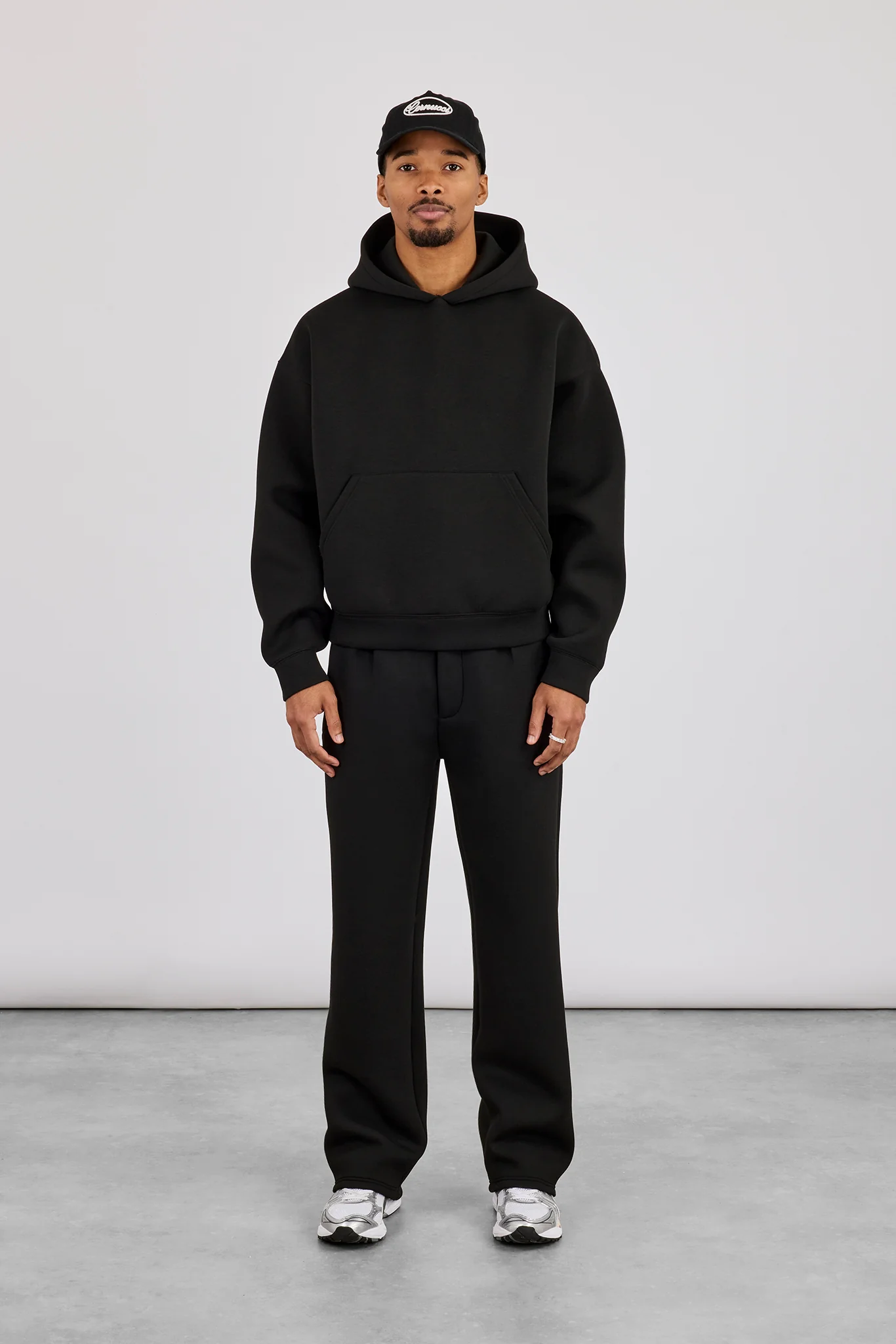 Scuba Boxy Hoodie & Relaxed Trouser - Black - Image 4