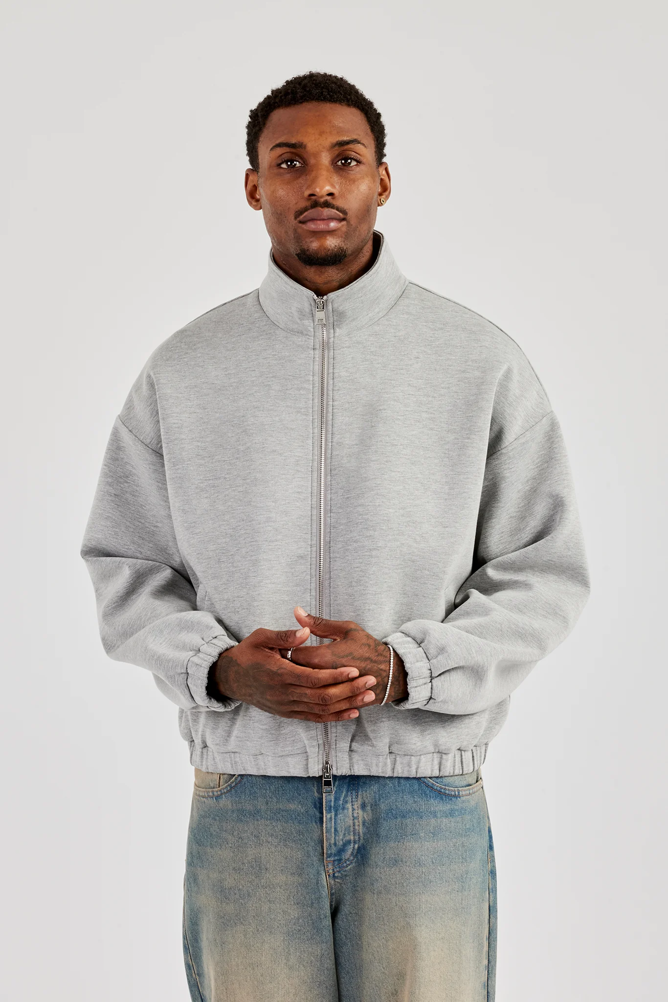 Scuba Funnel Neck Jacket - Grey - Image 3