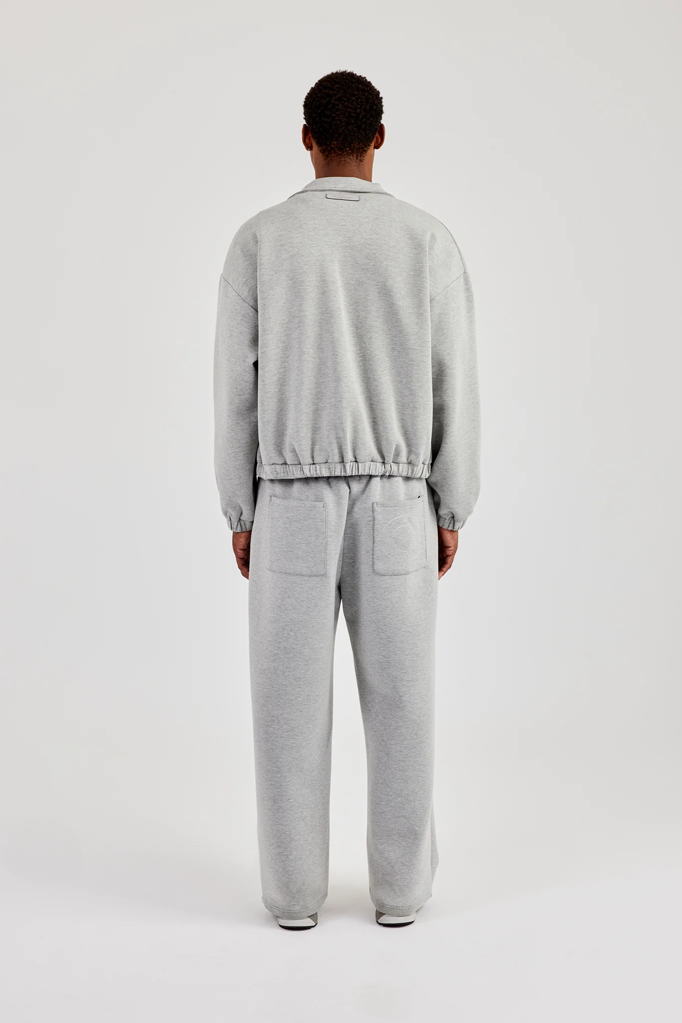 Scuba Funnel Neck Jacket & Baggy Fit Trouser - Grey - Image 4