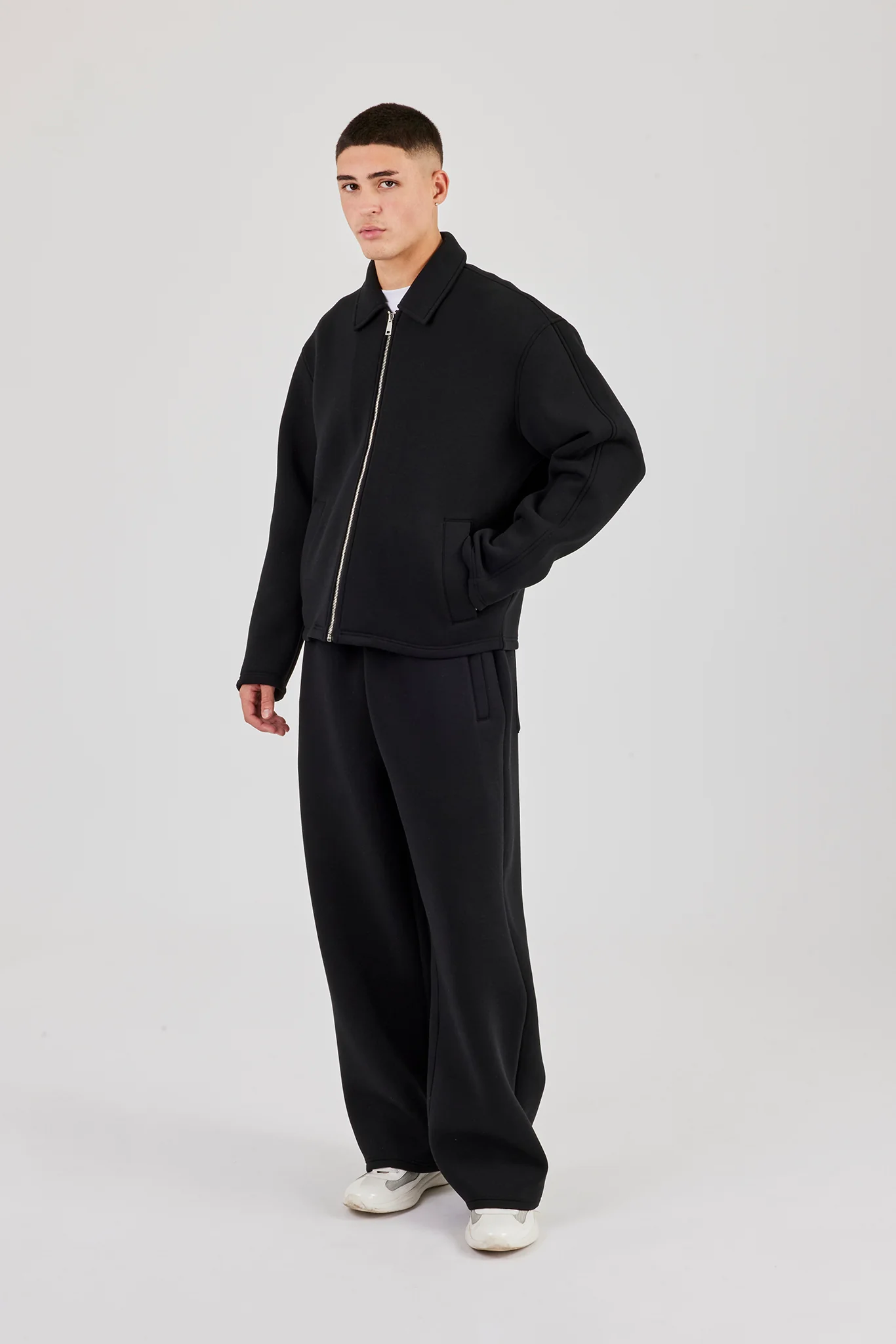 Scuba Harrington Jacket & Baggy Fit Trouser - Black - Image 3