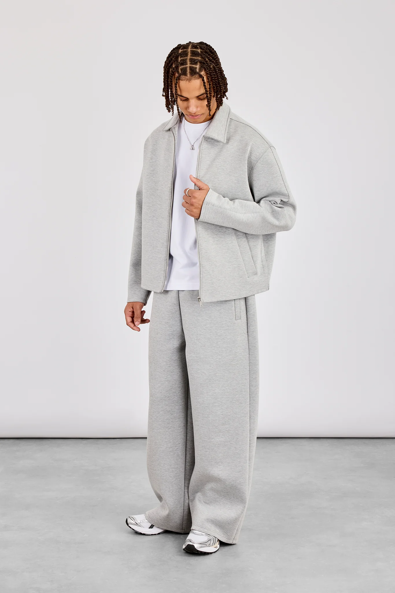 Scuba Harrington Jacket & Scuba Baggy Fit Trouser - Grey - Image 2