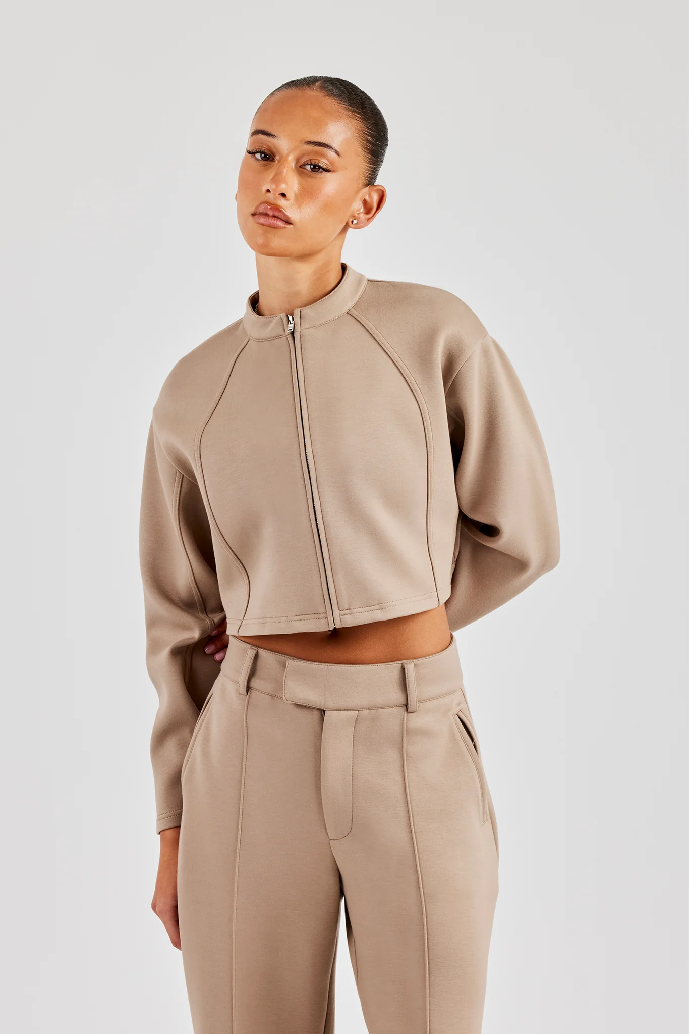 Scuba Tailored Jacket - Taupe - Image 2