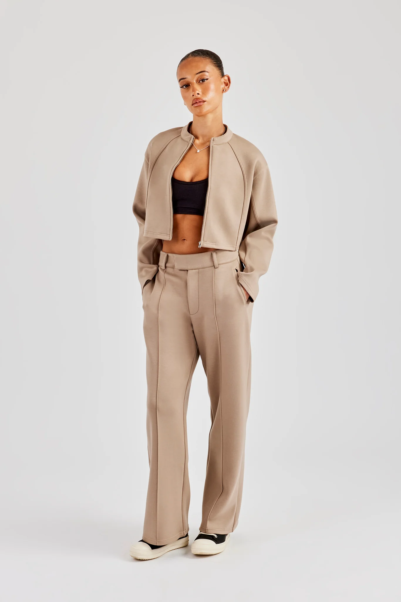 Scuba Tailored Jacket - Taupe - Image 4