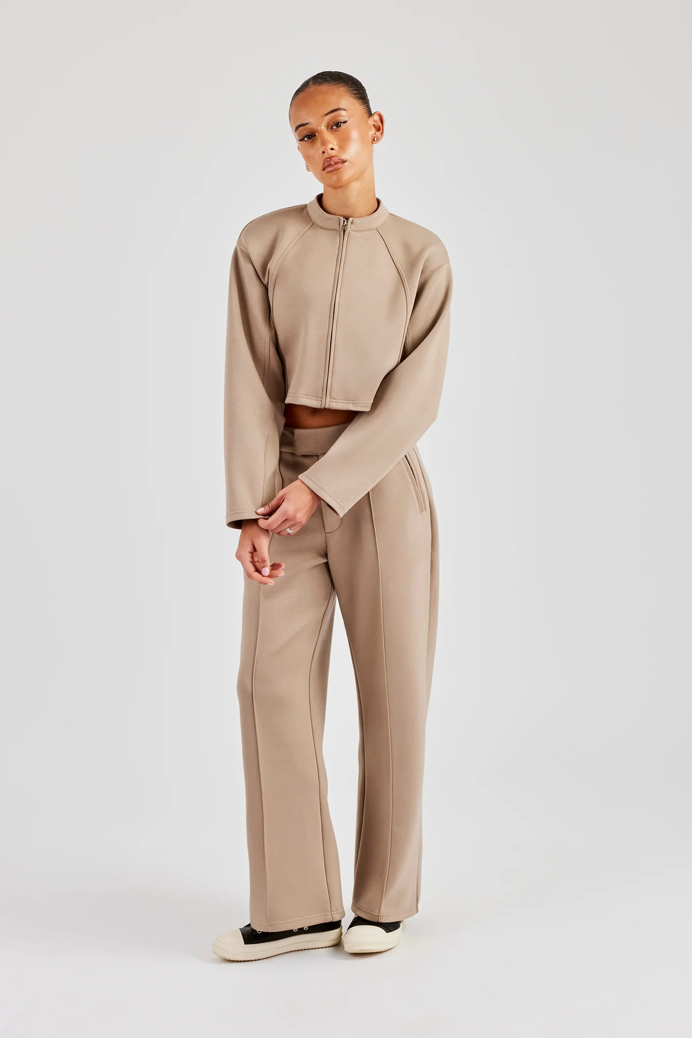 Scuba Tailored Jacket & Trouser - Taupe - Image 2