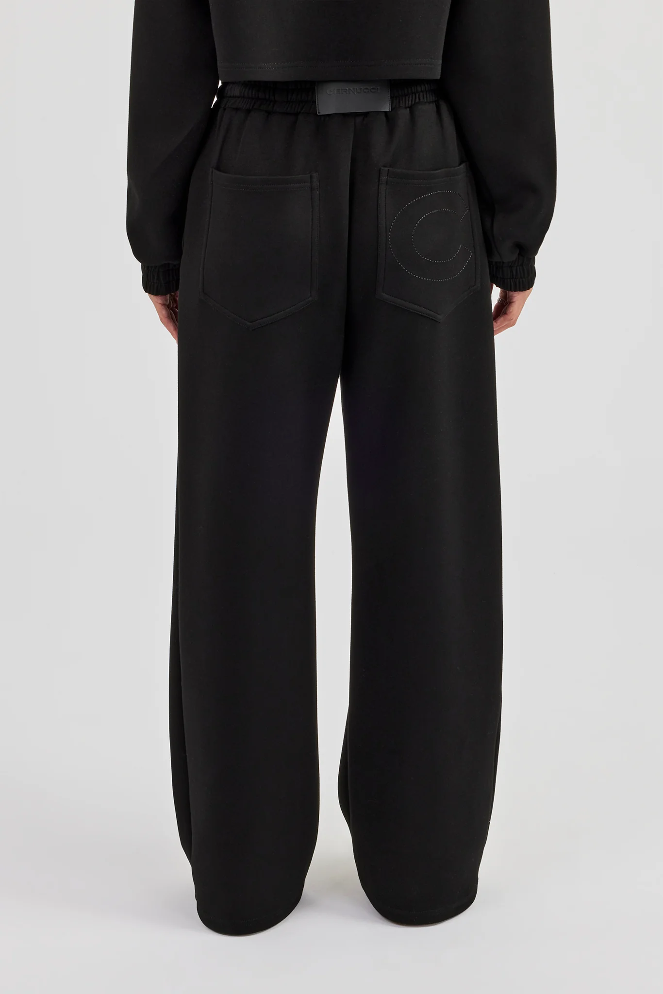Scuba Wide Leg Jogger - Black - Image 4