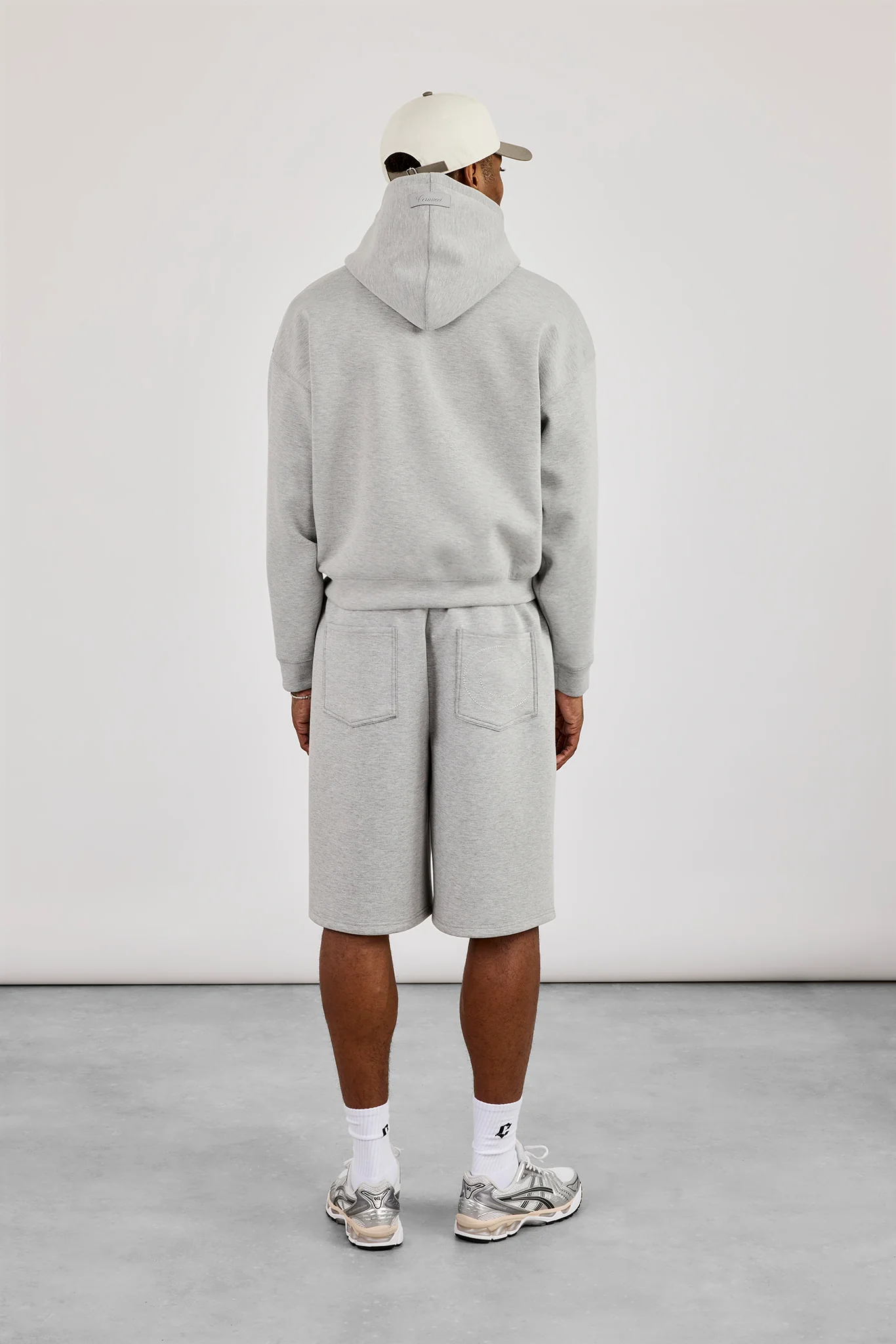 Scuba Zip Through Boxy Hoodie & Jort - Grey - Image 3