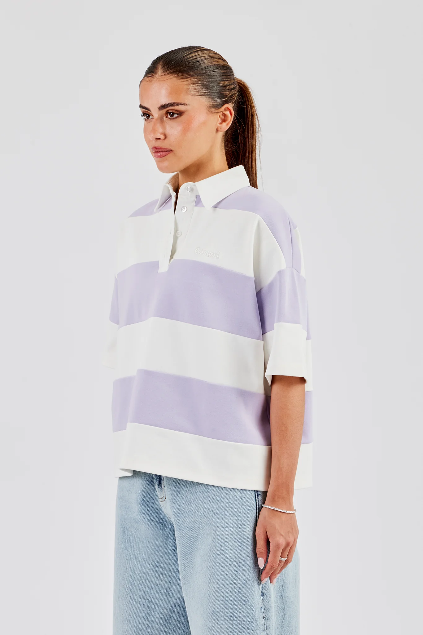 Short Sleeve Rugby Polo - Purple - Image 2